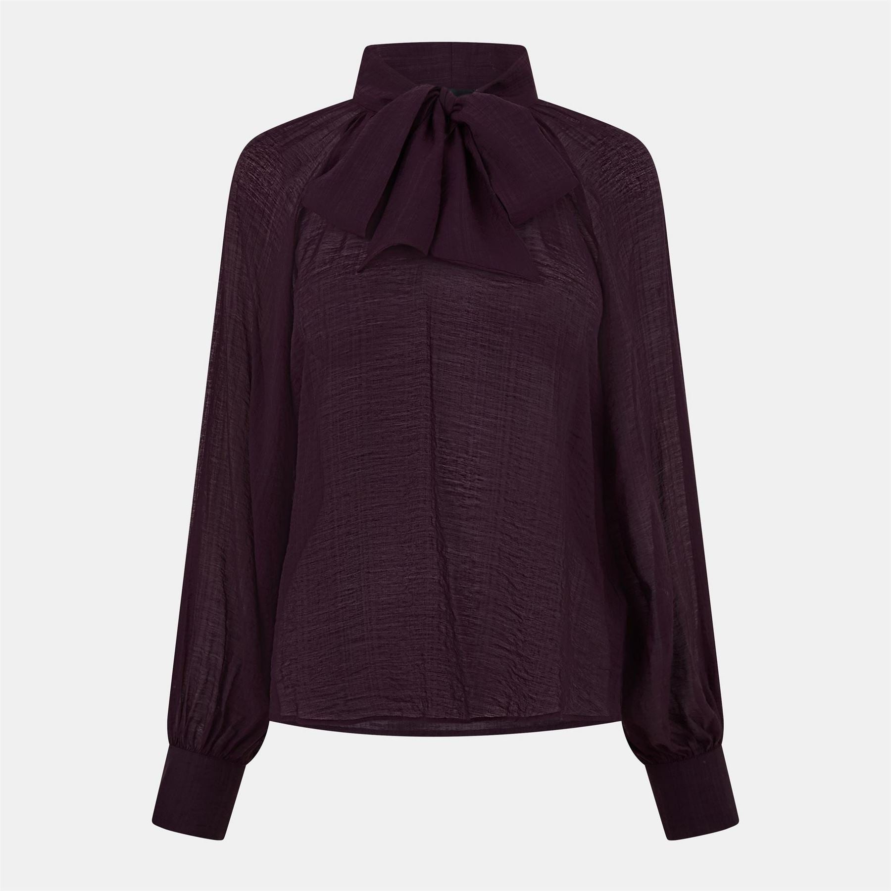 Nobodys Child Tie Neck Relaxed Fit Long Sleeve Blouse