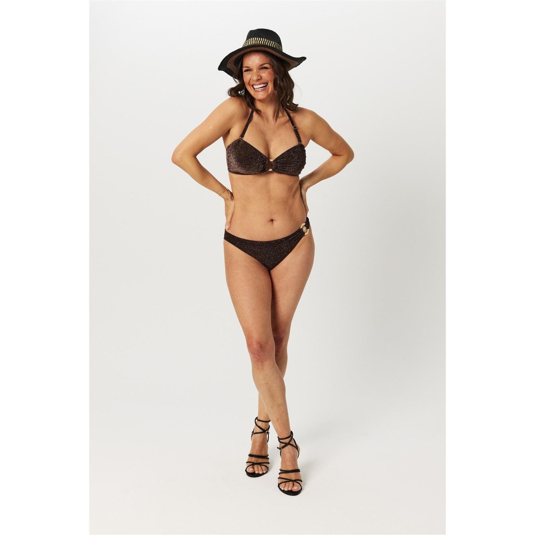 Biba Glitter High Leg Bikini Bottoms