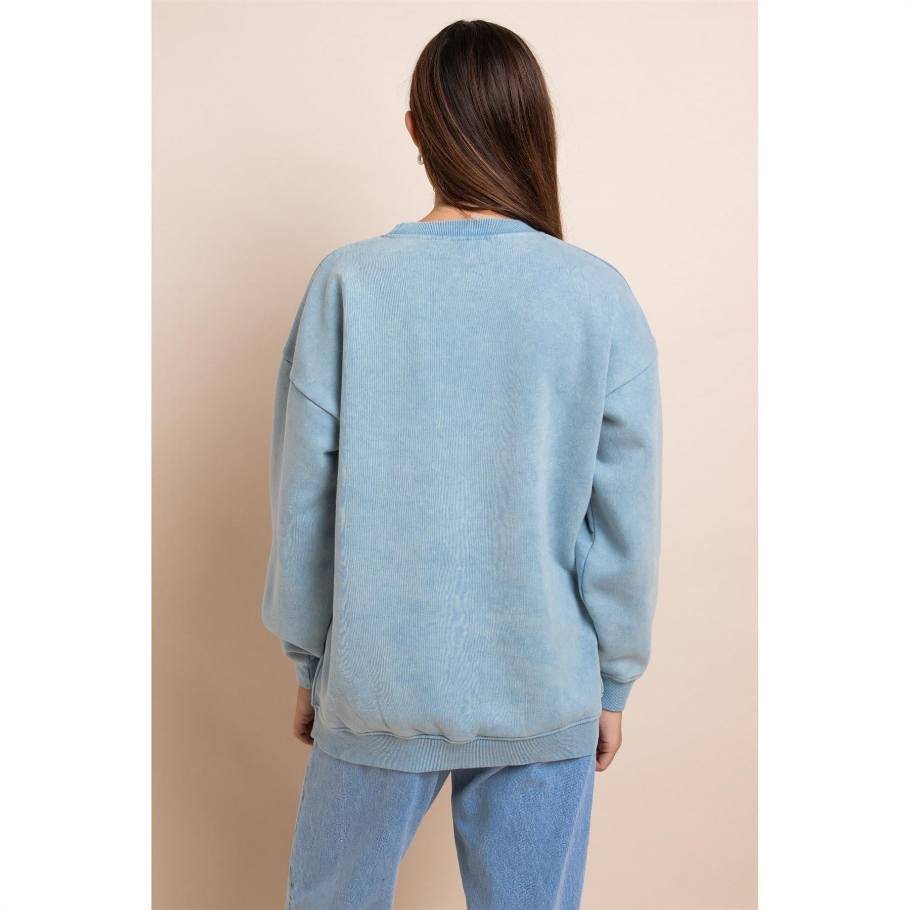 Daisy Street Crew Neck Relaxed Fit Sweatshirt