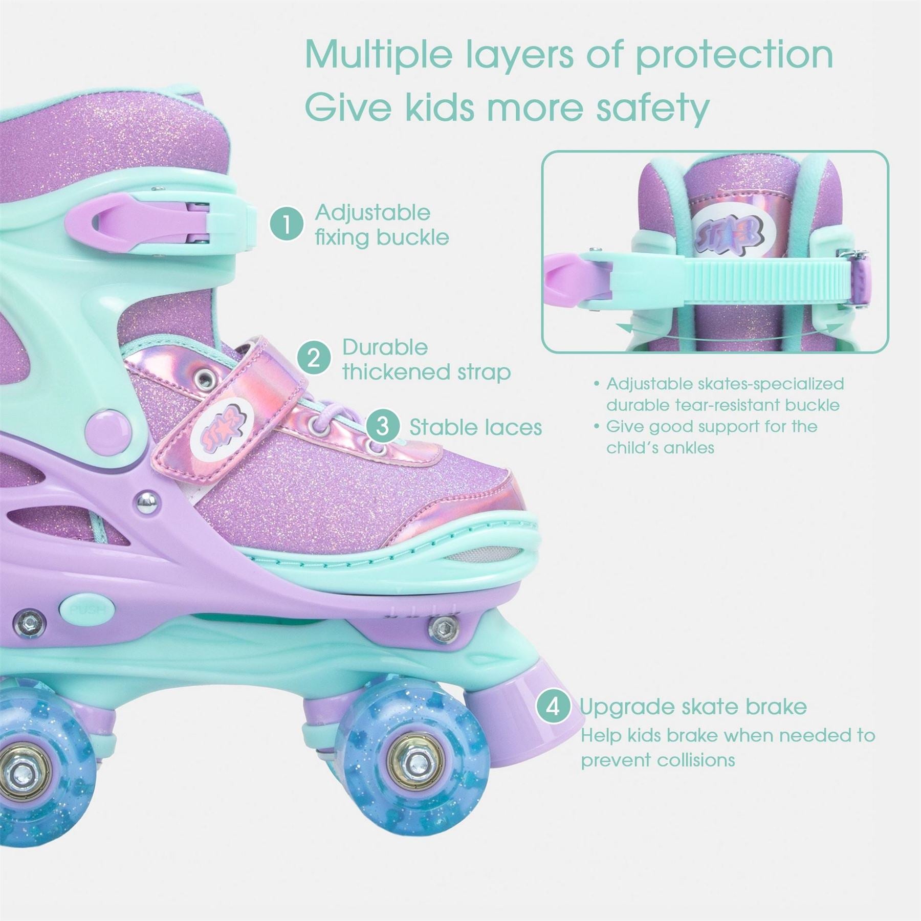Star Glide Roller Skates With Led Wheels Junior