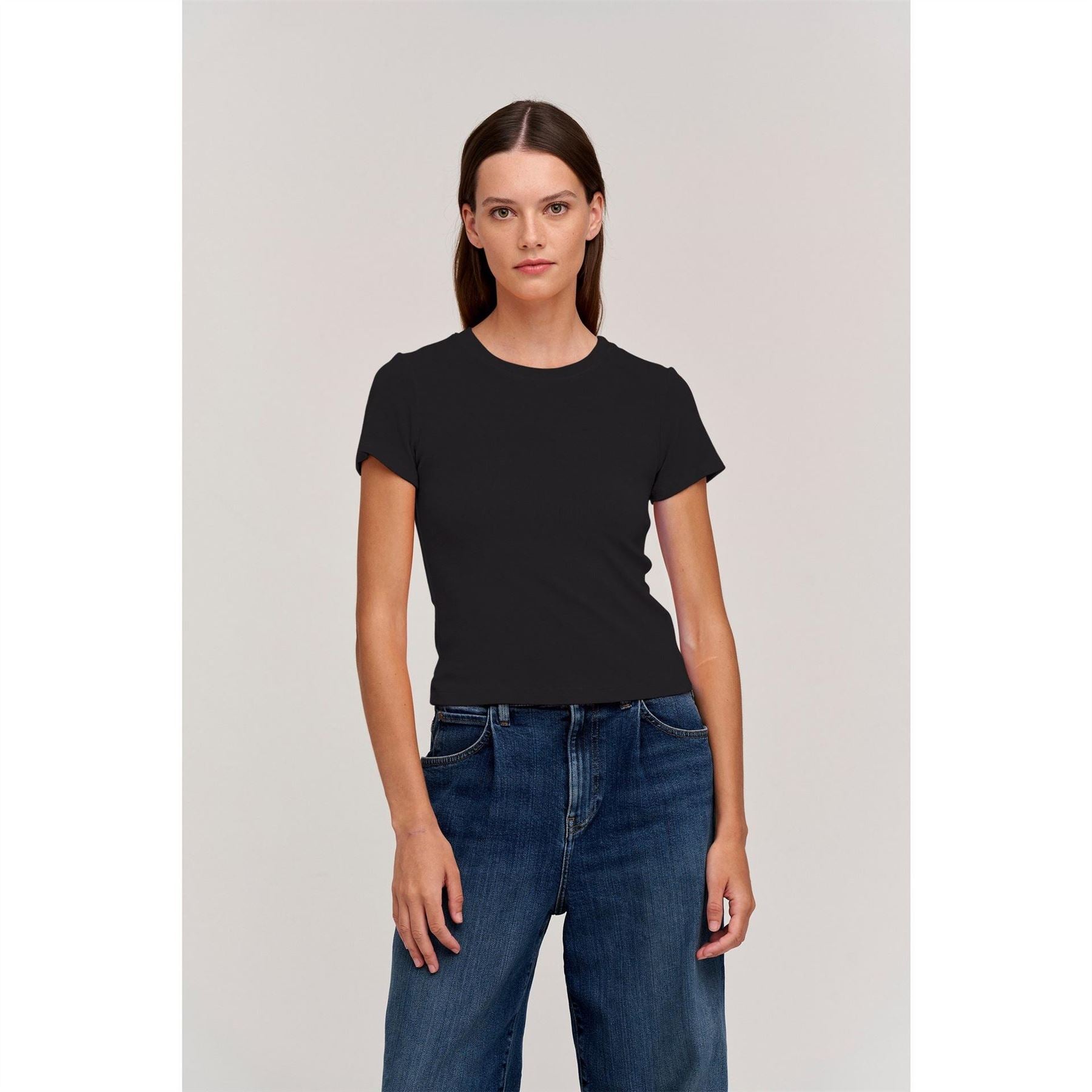 Velvet by Graham and Spencer Ribbed Regular Fit Crew Neck T-Shirt