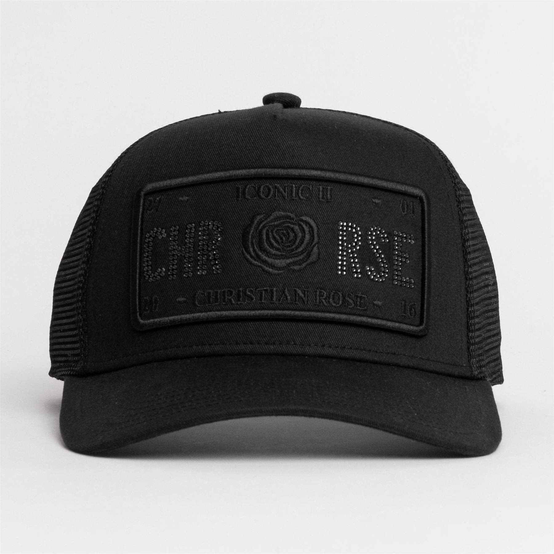 Christian Rose Rhinestone Iconic Ii Plate Trucker Cap