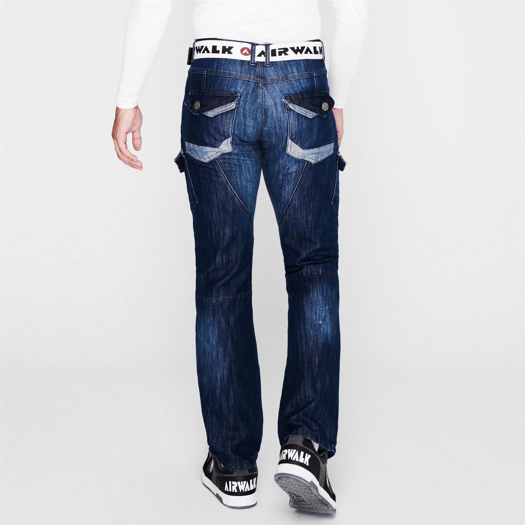 Airwalk Mens Belted Cargo Jeans