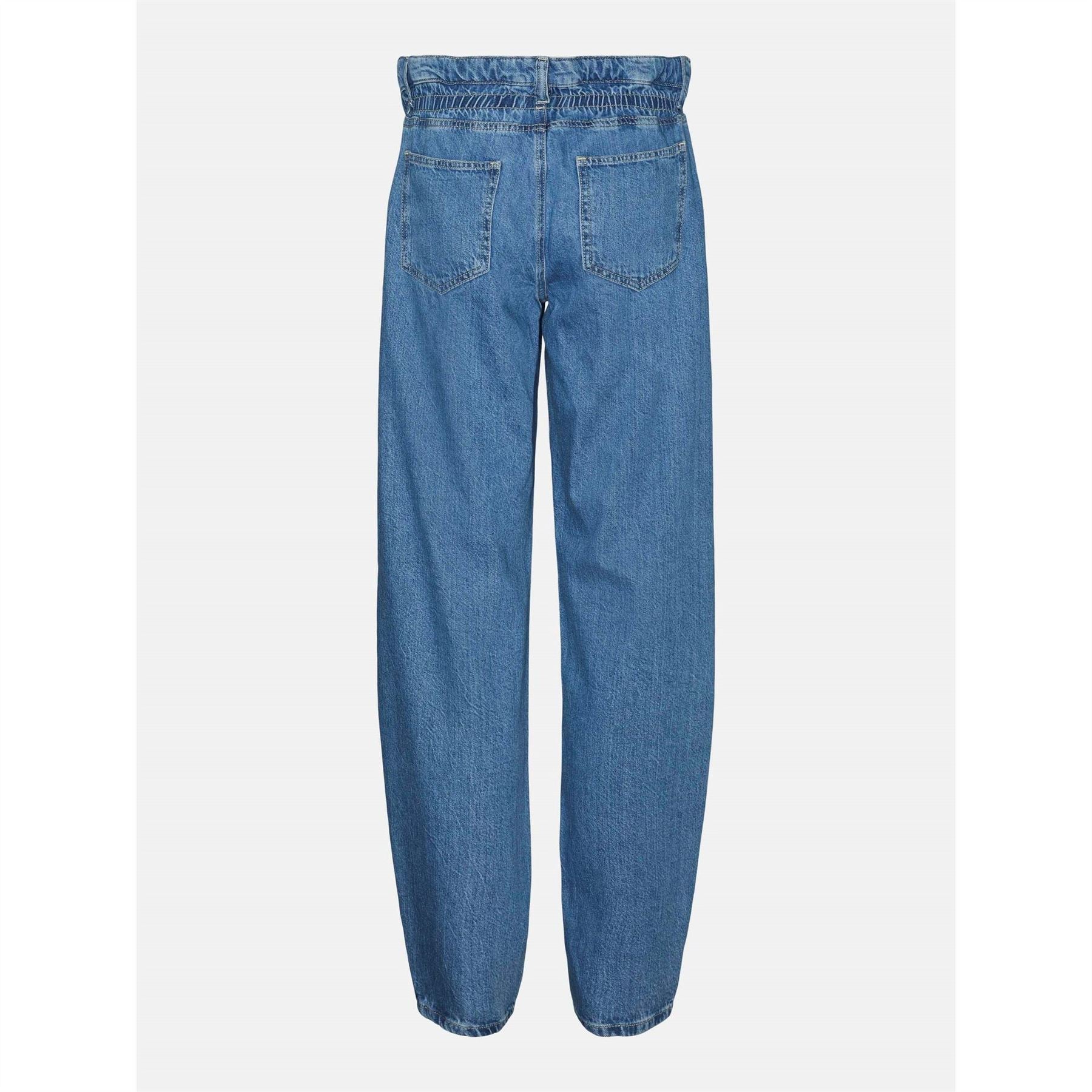 Mamalicious Solid Patterned Straight Hem Mom Jeans