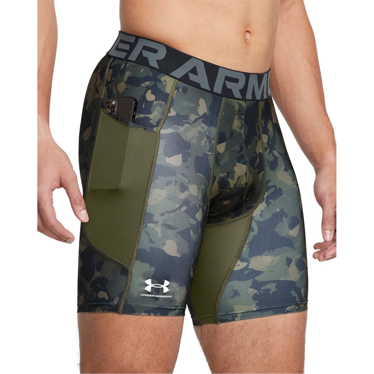 Under Armour Mens Armour Ua Hg Prtd Comp Sts Gym Shorts