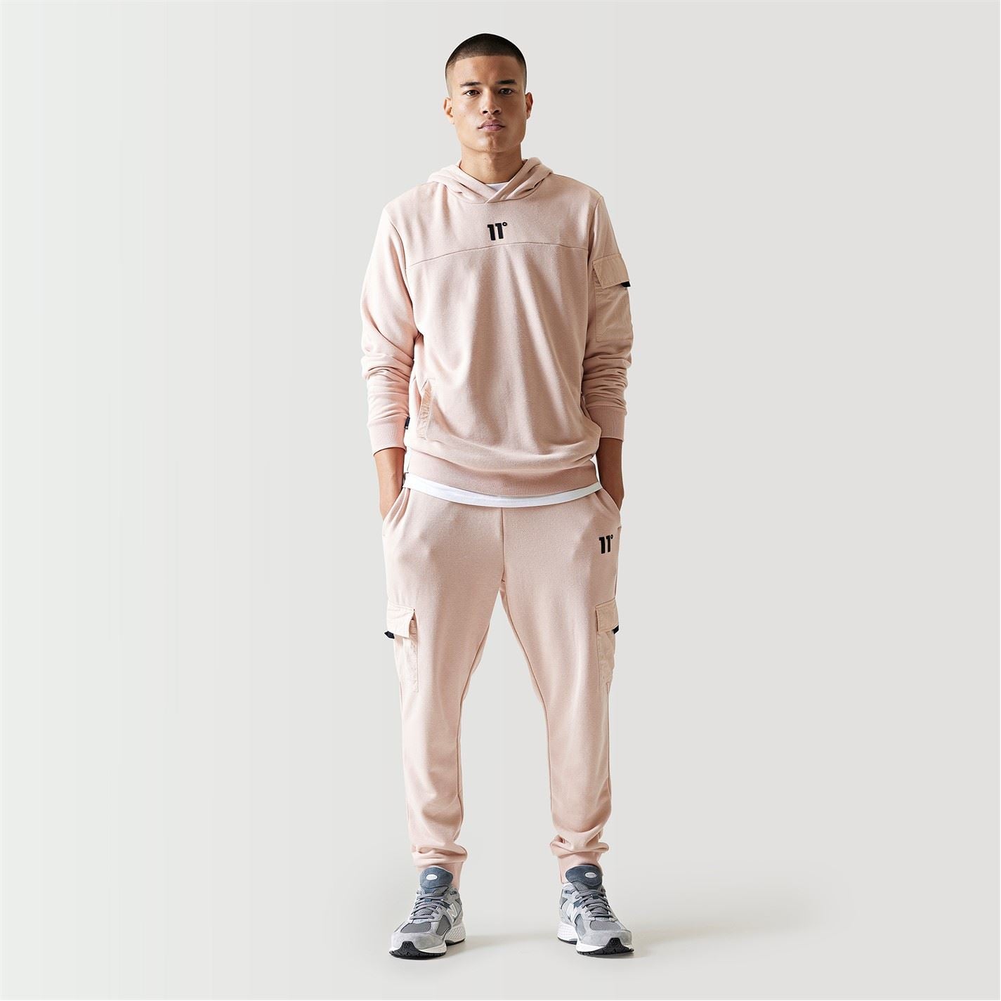 11 Degrees Woven Pocket Joggers   Putty Pink