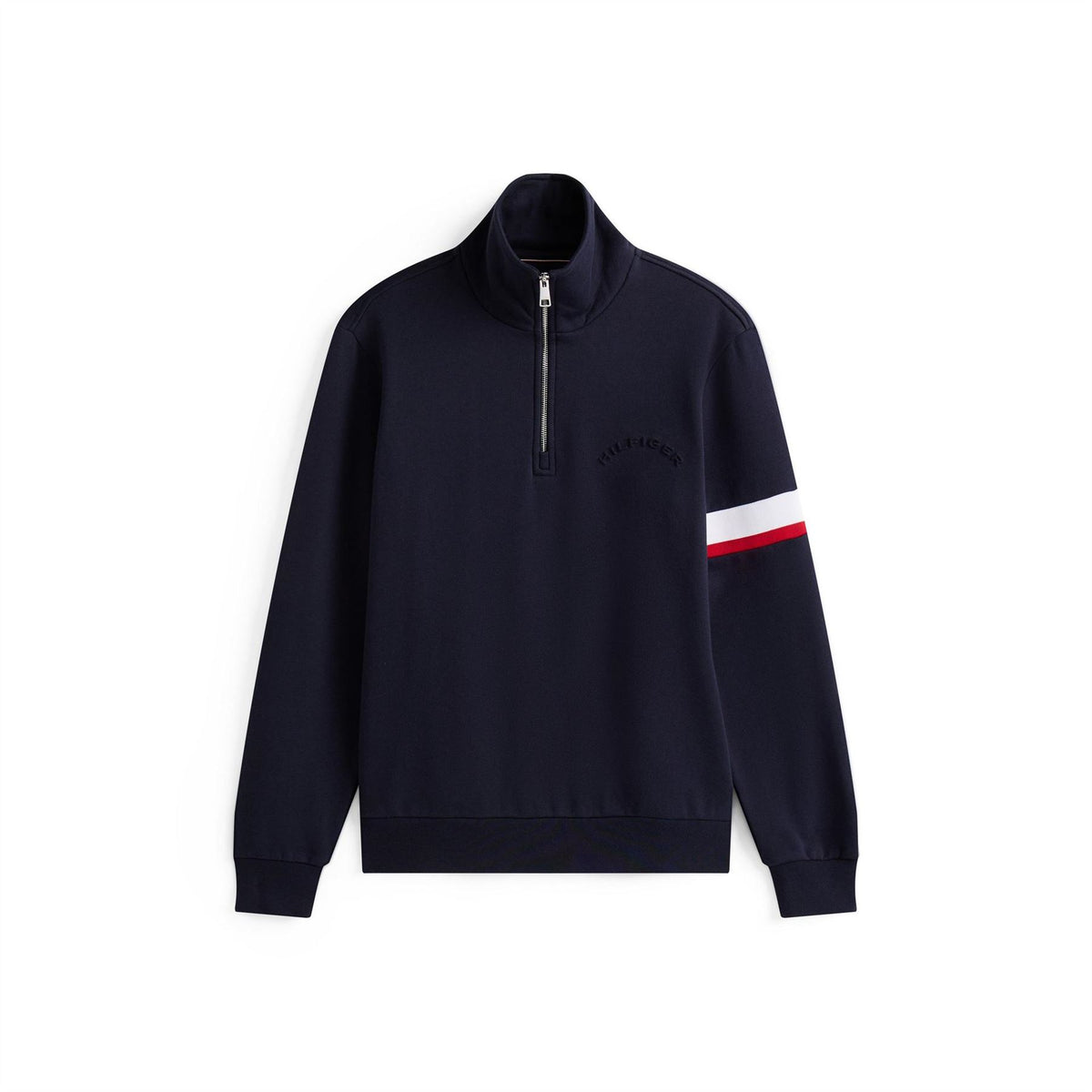 Tommy Hilfiger Zip Neck High Collar Long Sleeve Sweatshirt