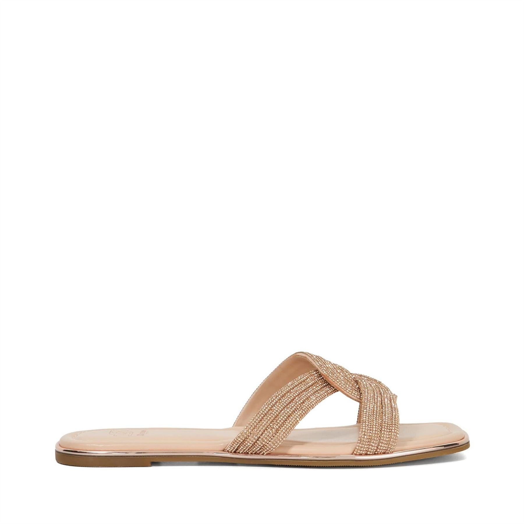 Dune London Open Toe Flat Heel Slide Sandals