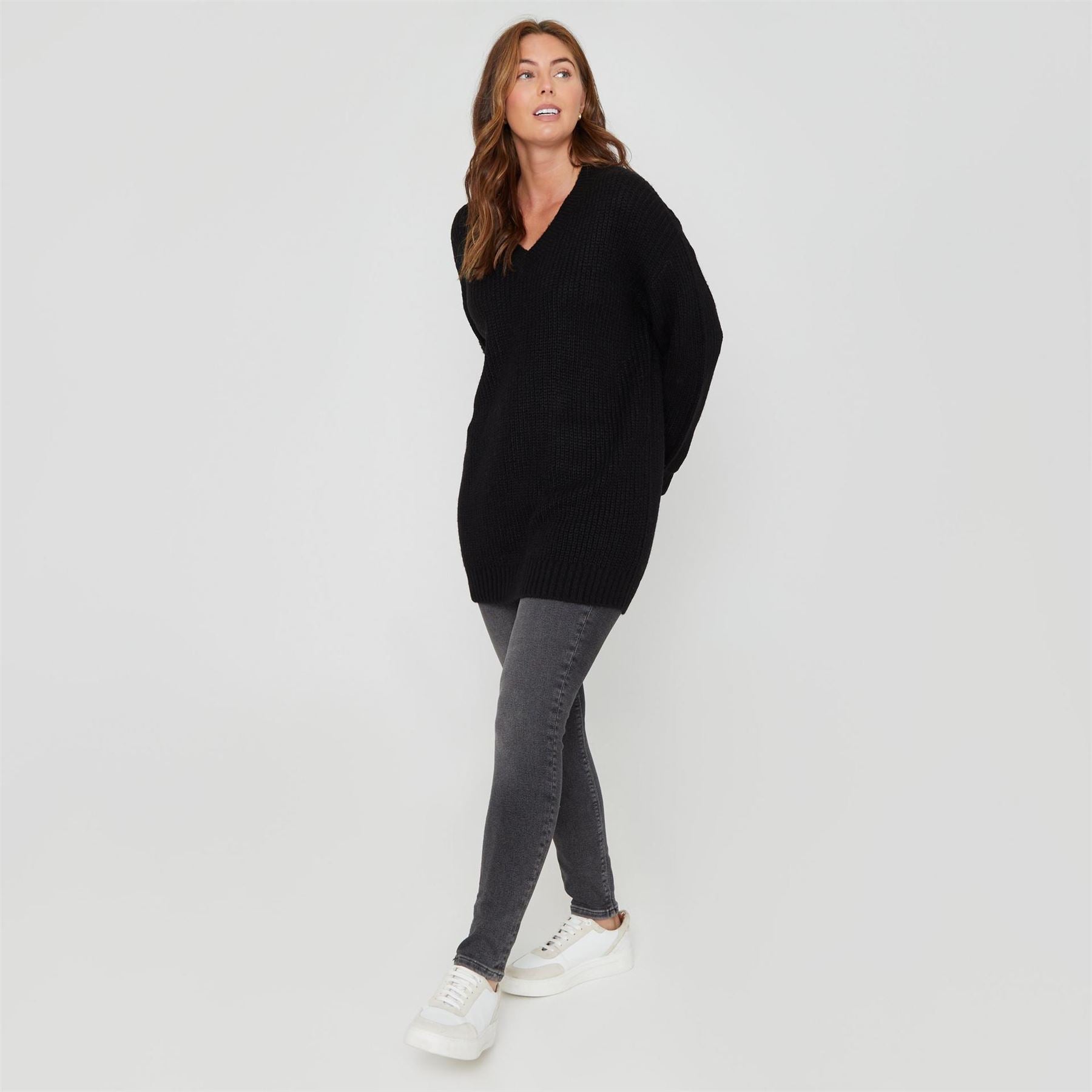 Be You V-Neck Relaxed Fit Long Sleeve Sweater