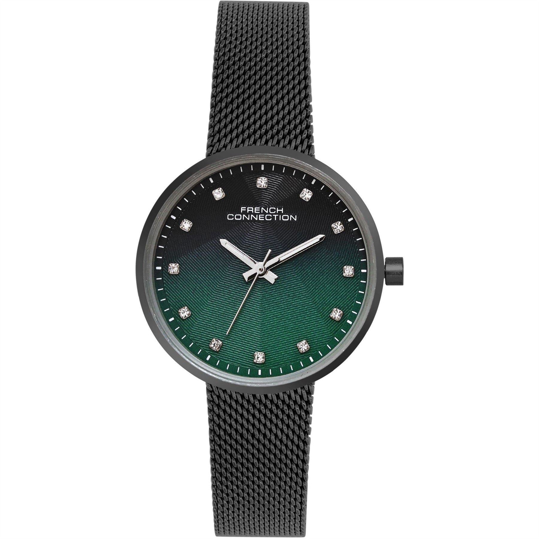 French Connection Womens Connection Dawnlight Blue Green Round Dial Analogue Watch