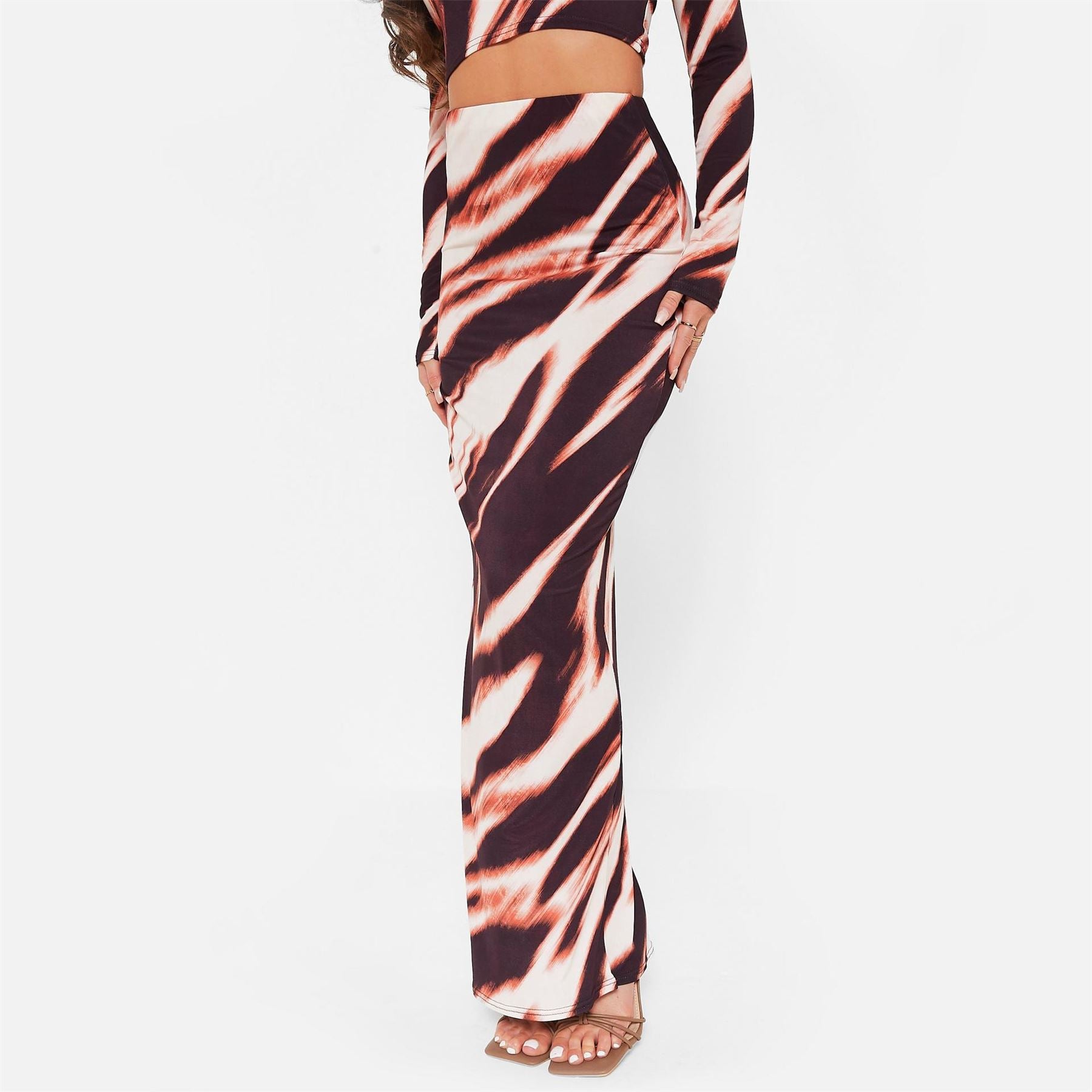 I Saw It First Printed Slinky Maxi Skirt Co Ord