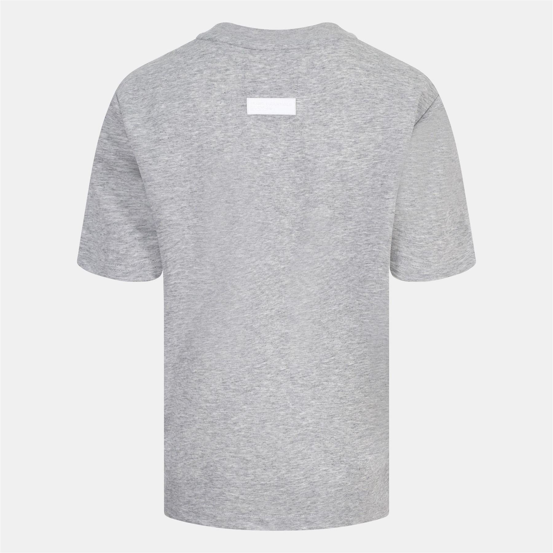 Blank Essentials Lettering Crew Neck Ribbed Collar Short Sleeve Boyfriend T-Shirt
