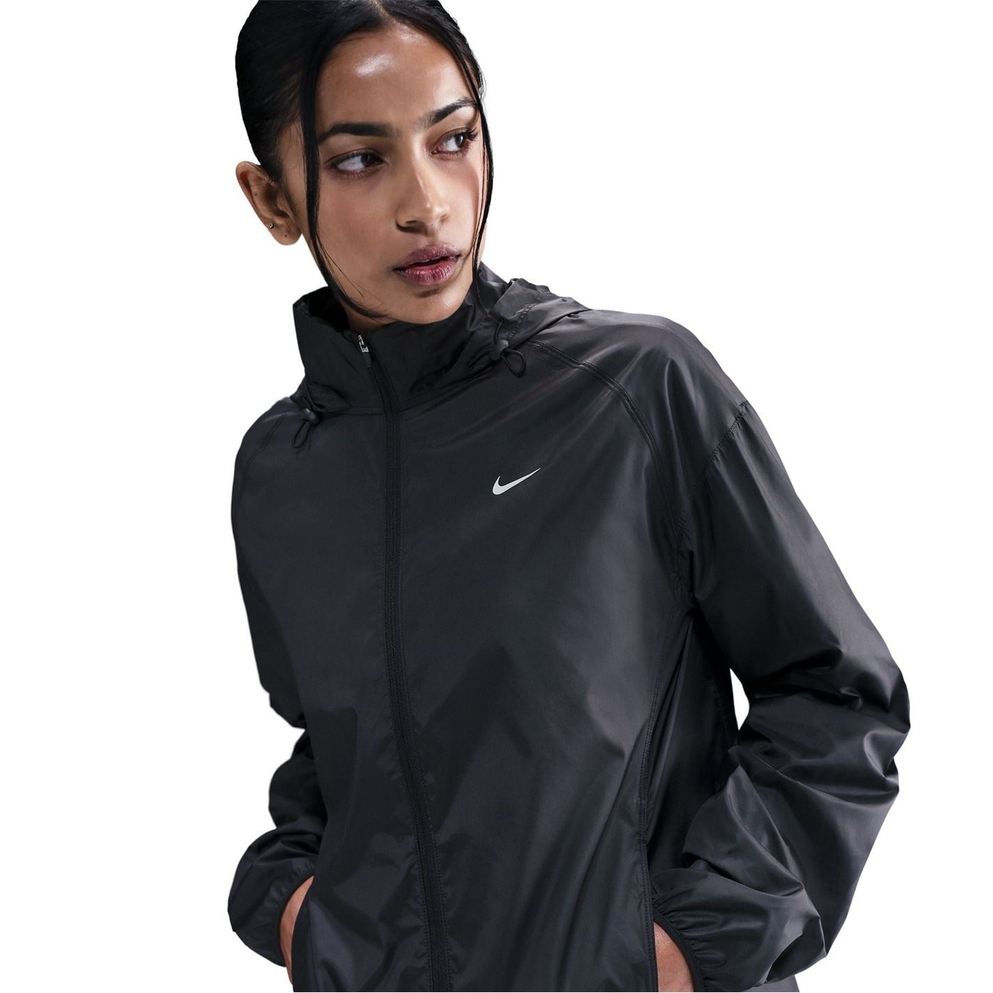 Nike Tempo Hooded Solid Patterned Windbreaker