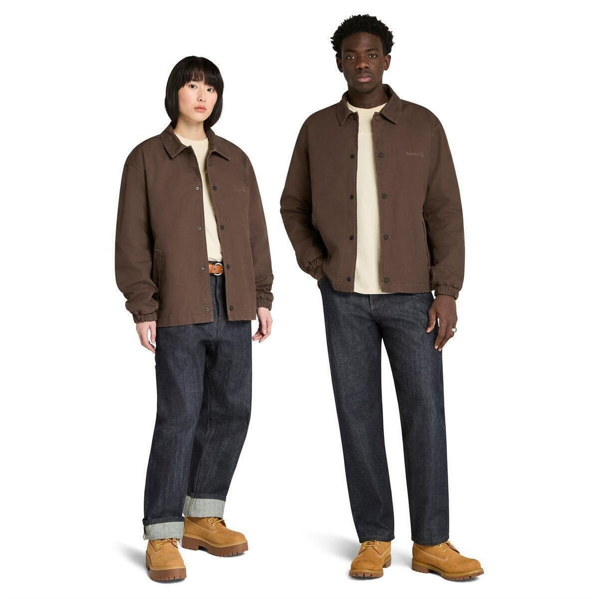 Timberland Coach Solid Patterned Snap Button Slant Pocket Overshirt