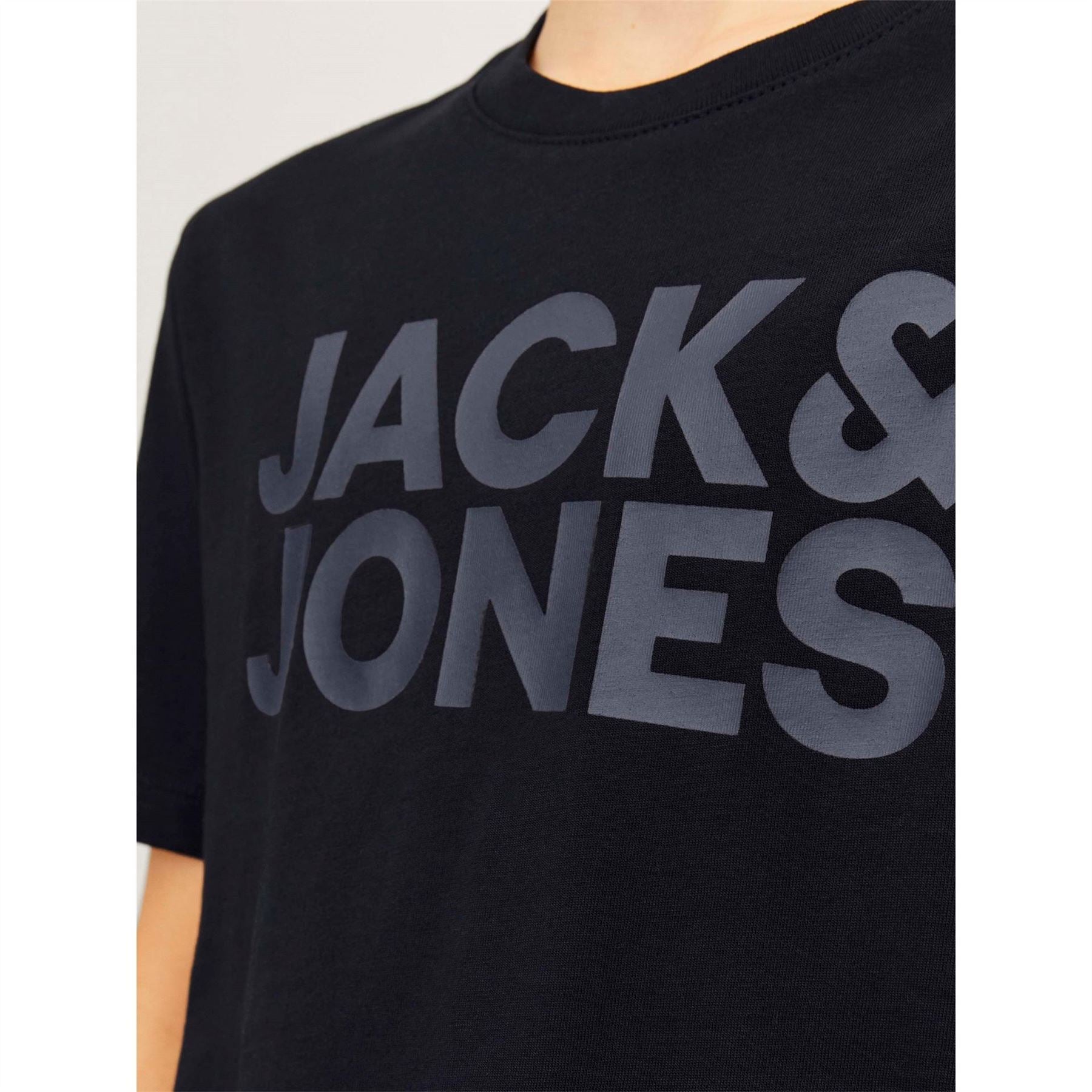 Jack and Jones Logo Print Crew Neck Short Sleeve Jersey T-Shirt