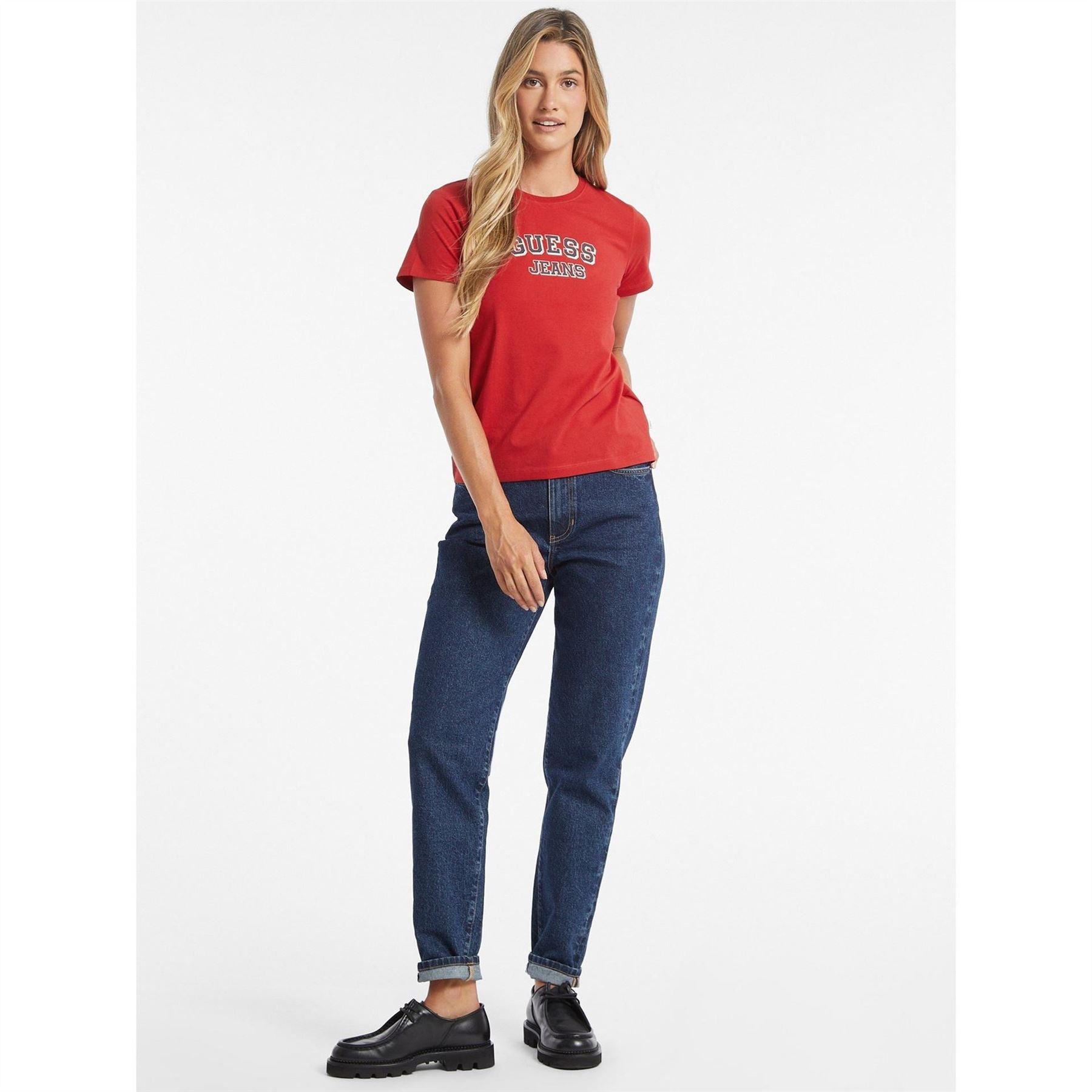 Guess Varsity Lettering Crew Neck T-Shirt