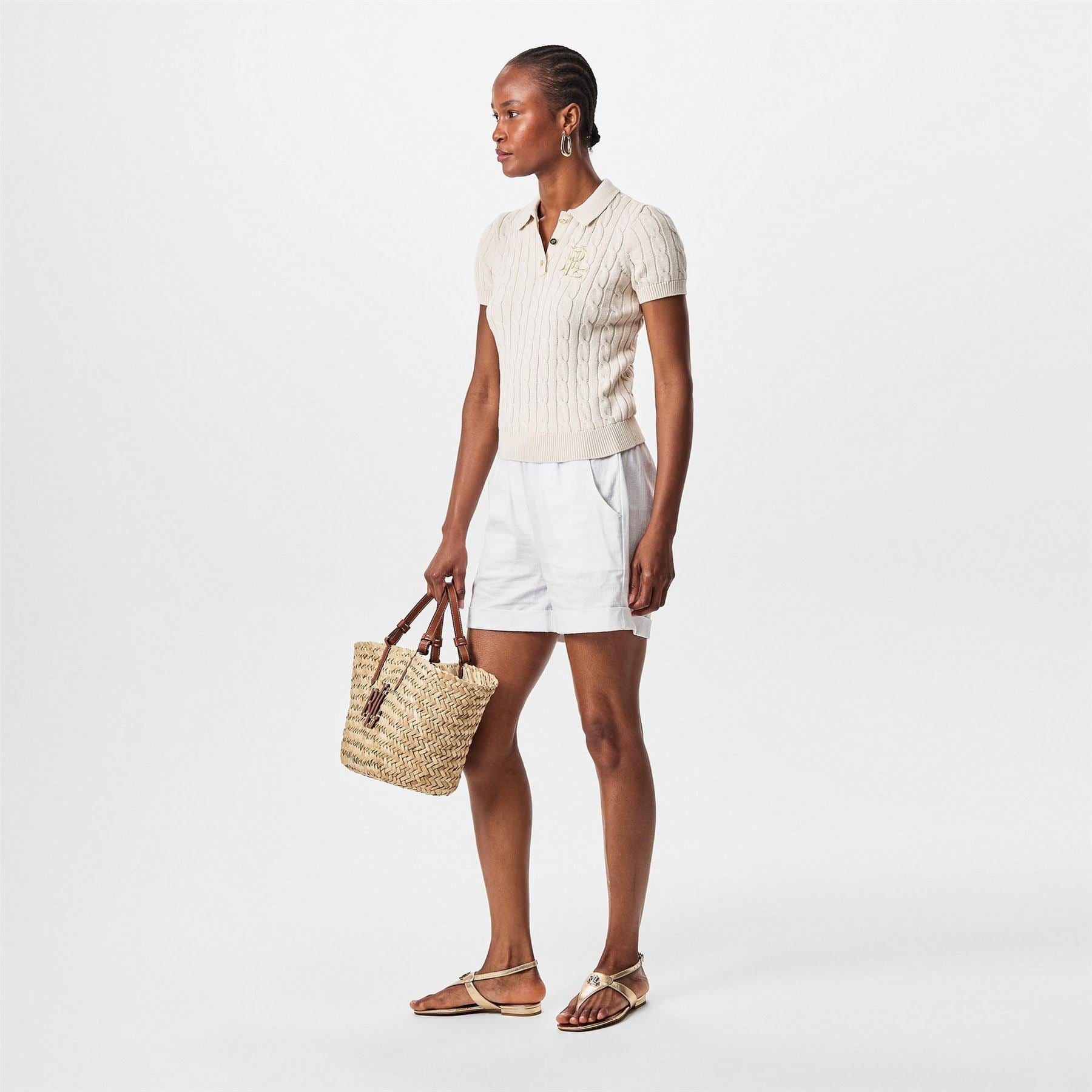 Lauren by Ralph Lauren Everley Toe Post Flatform Sandals