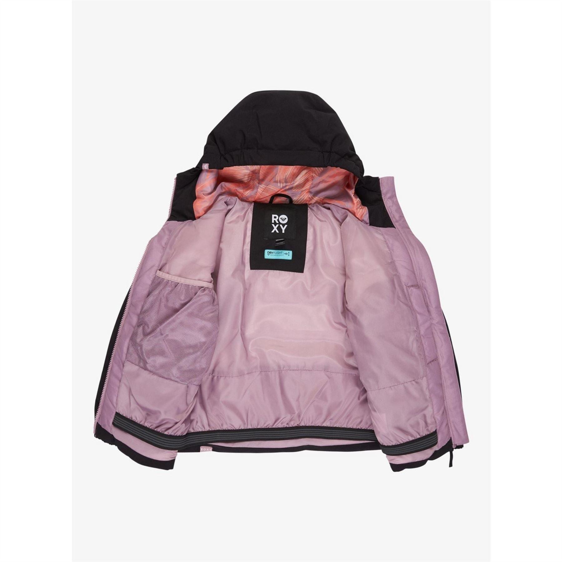 Roxy Snowyhill Solid Patterned Hooded Ski Jacket with Zipped Pocket