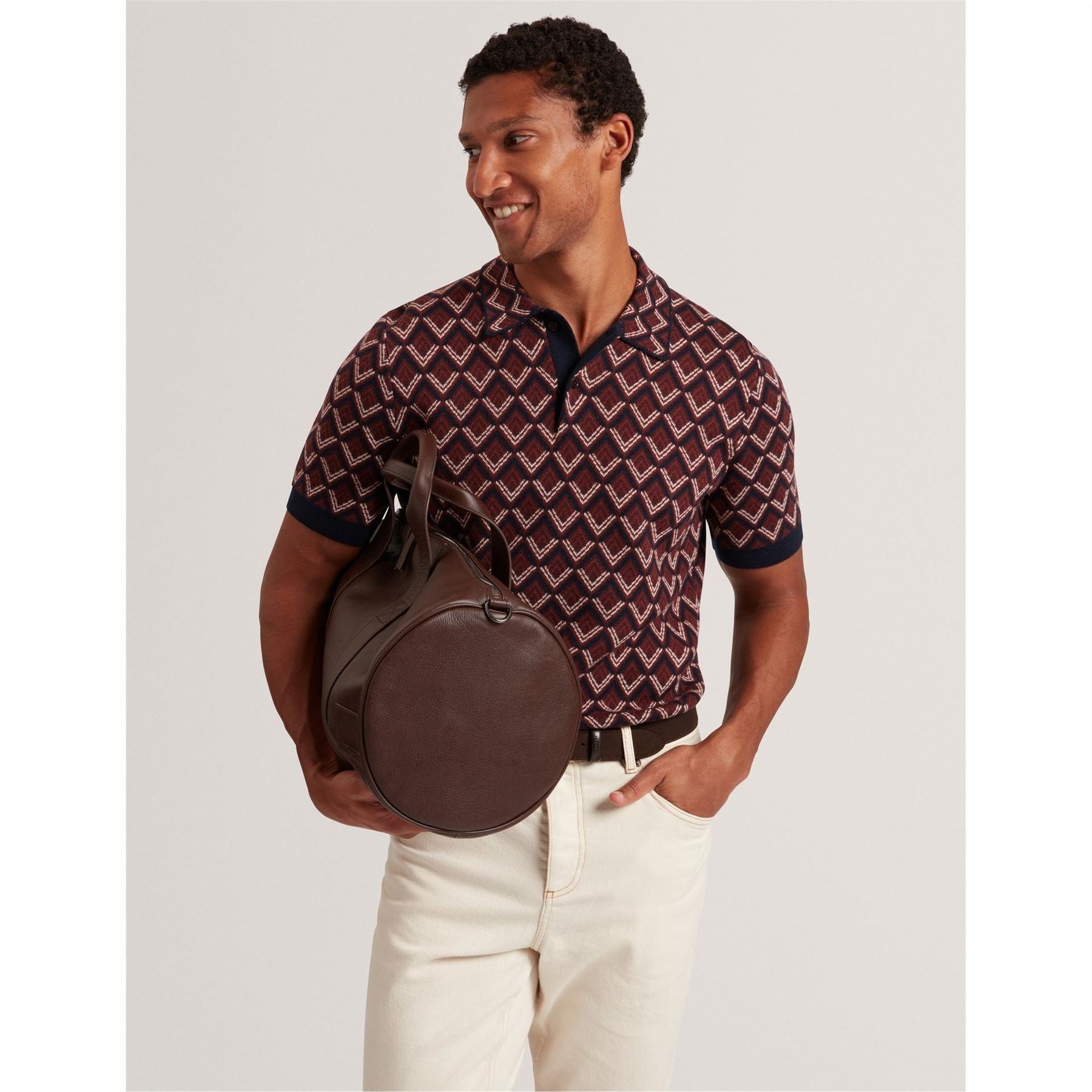Ted Baker Jacquard Collared Neck Short Sleeve Polo Shirt
