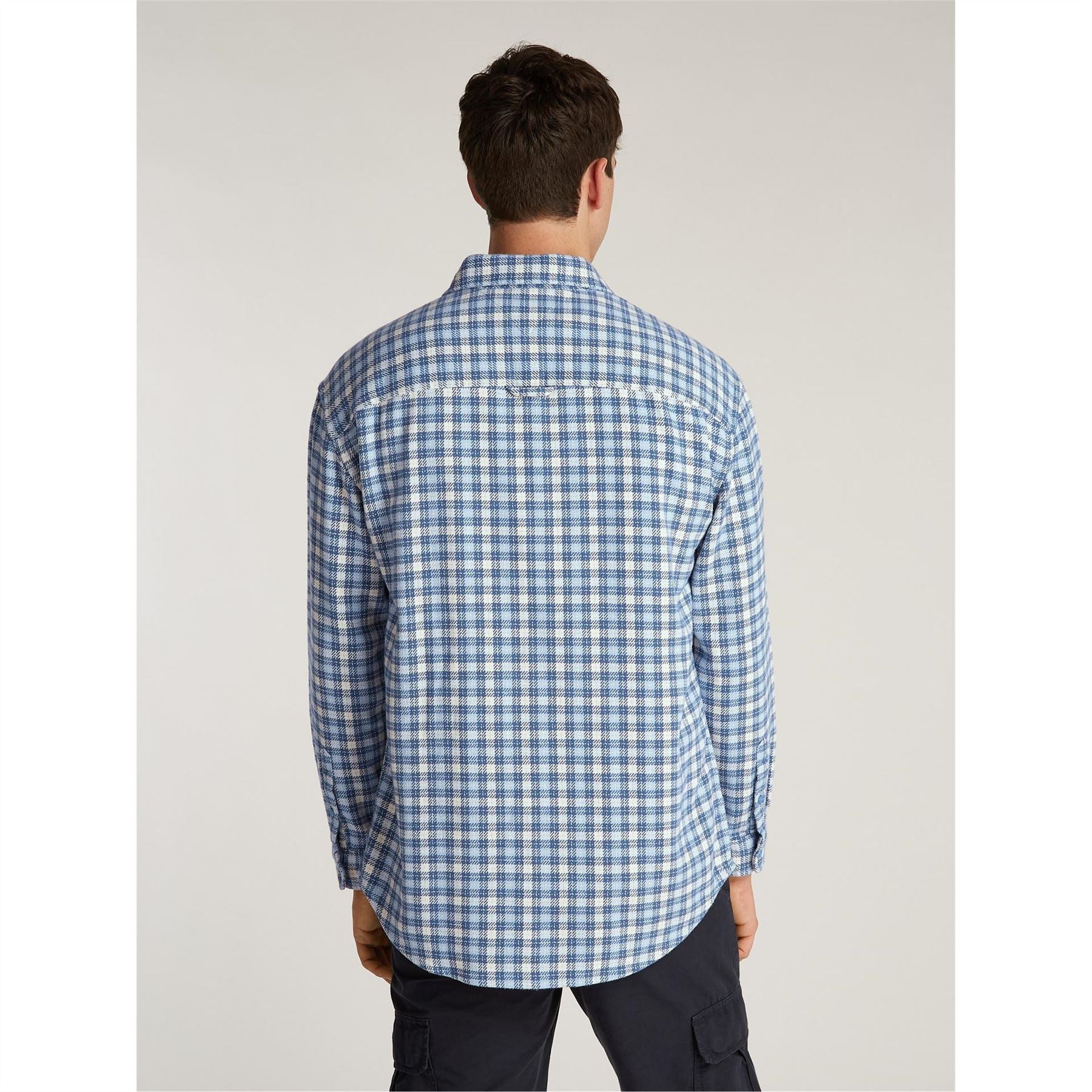 Tommy Jeans Badge Flannel Long Sleeve Patterned Shirt