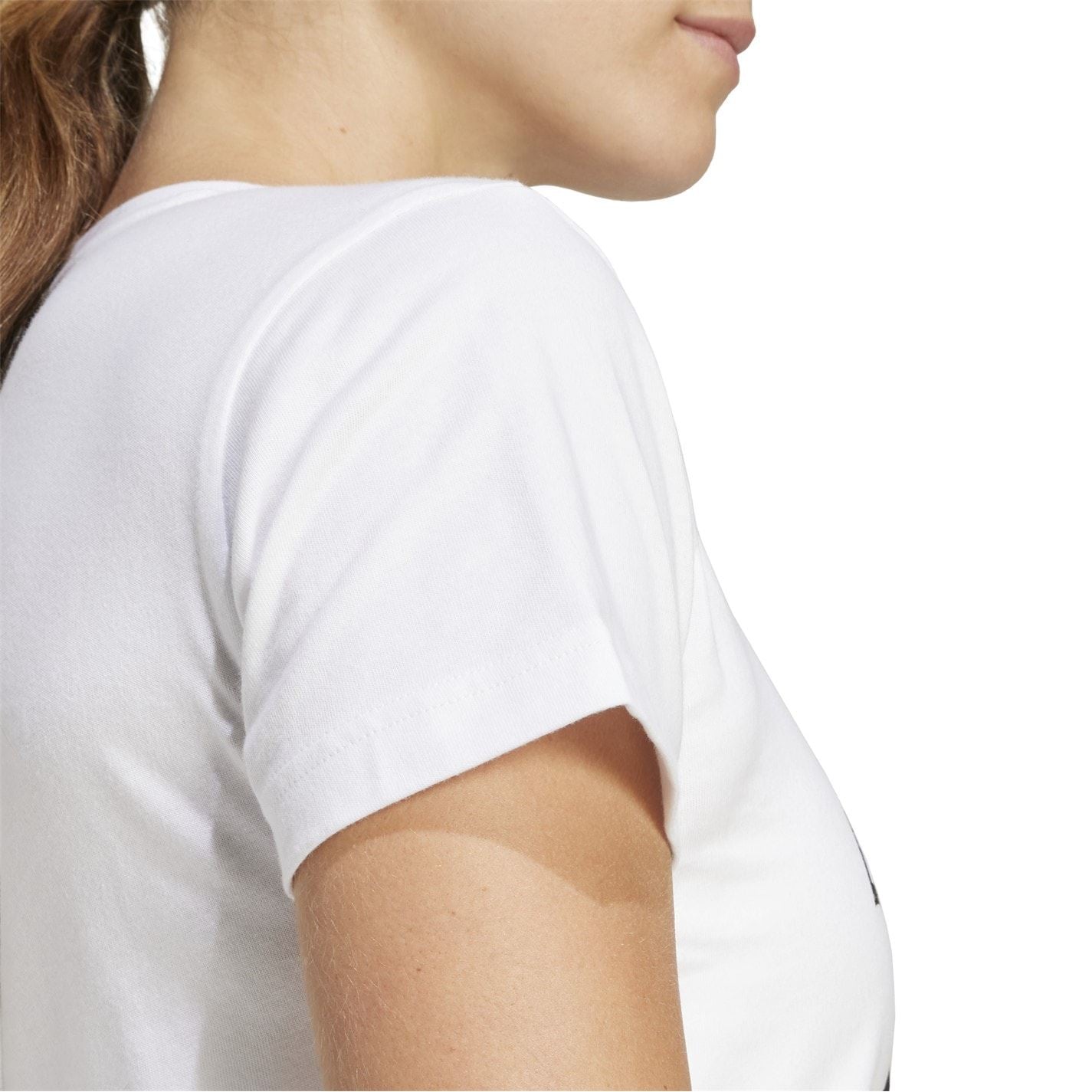 adidas Logo Crew Neck Ribbed Collar Short Sleeve T-Shirt