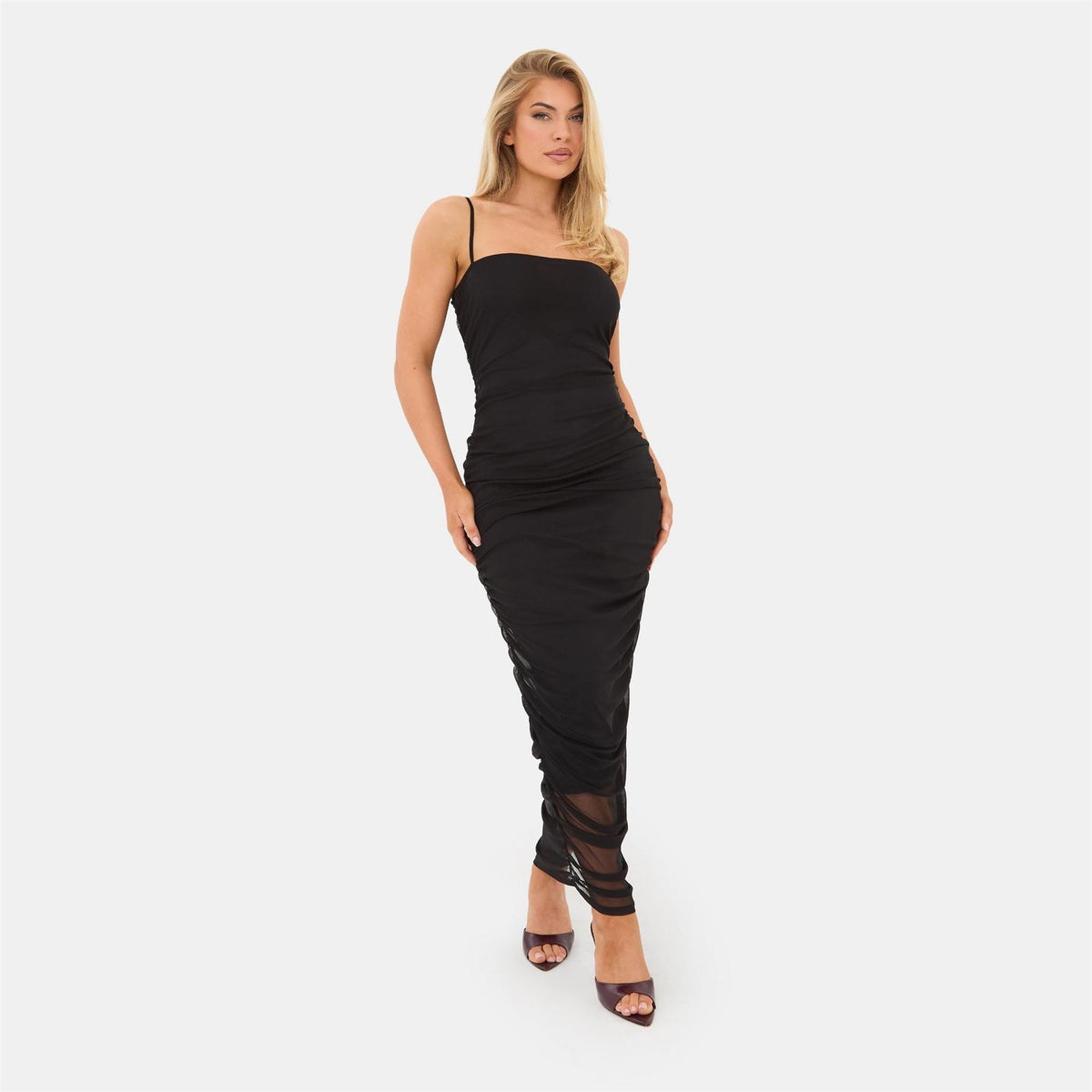 I Saw It First Ruched Midi Dress