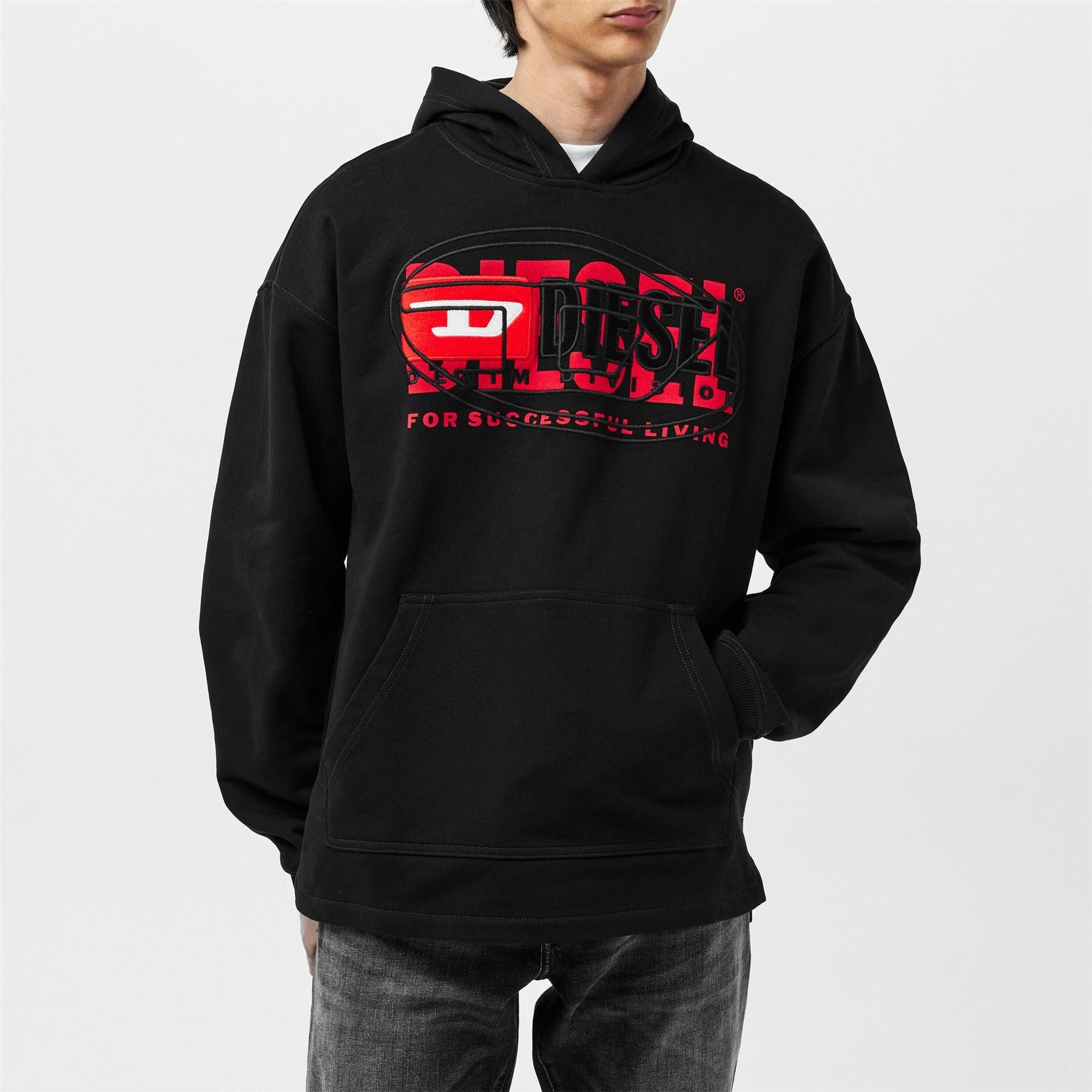 Diesel Hooded Relaxed Fit Lettering Sweatshirt
