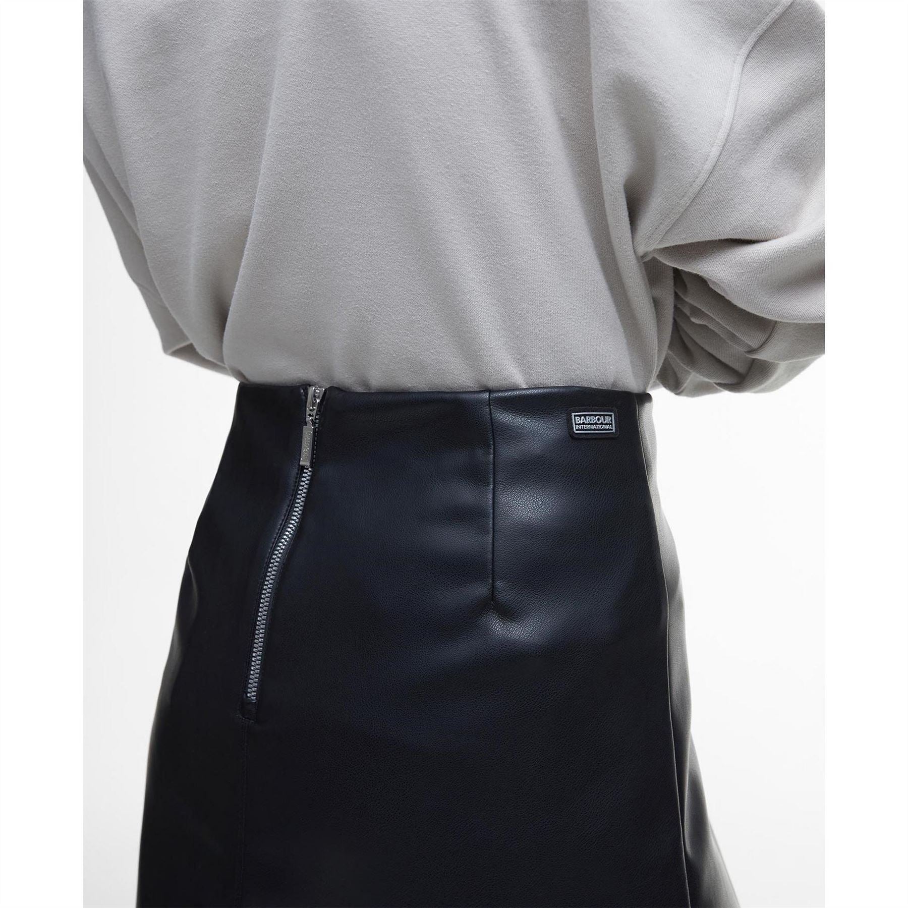 Barbour International Faux Leather Mini Skirt