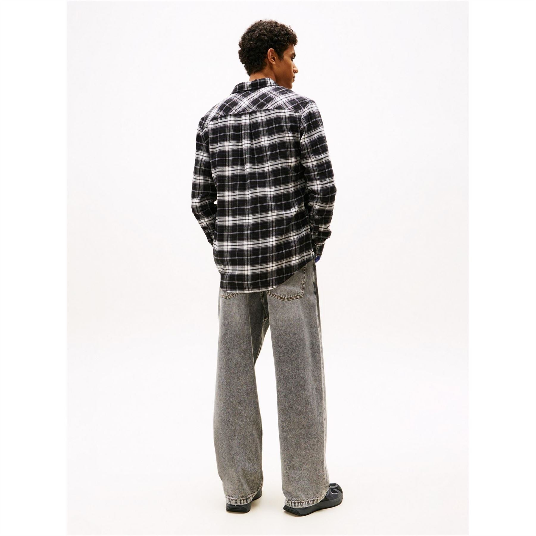 Tommy Jeans Collared Neck Long Sleeve Flannel Shirt