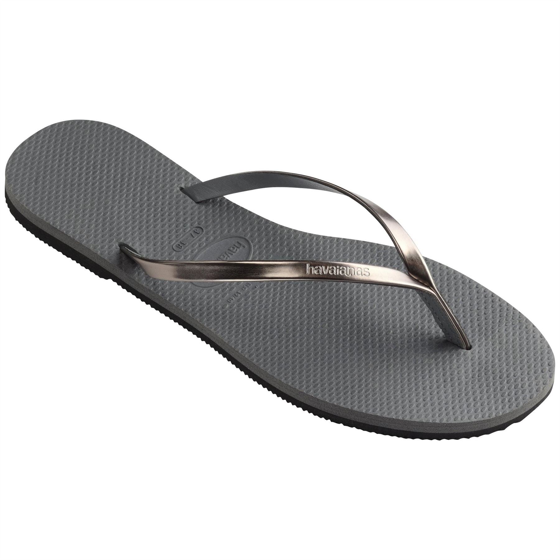 Havaianas Womens Hav. You Metallic Grey Steel Metall Flip Flops