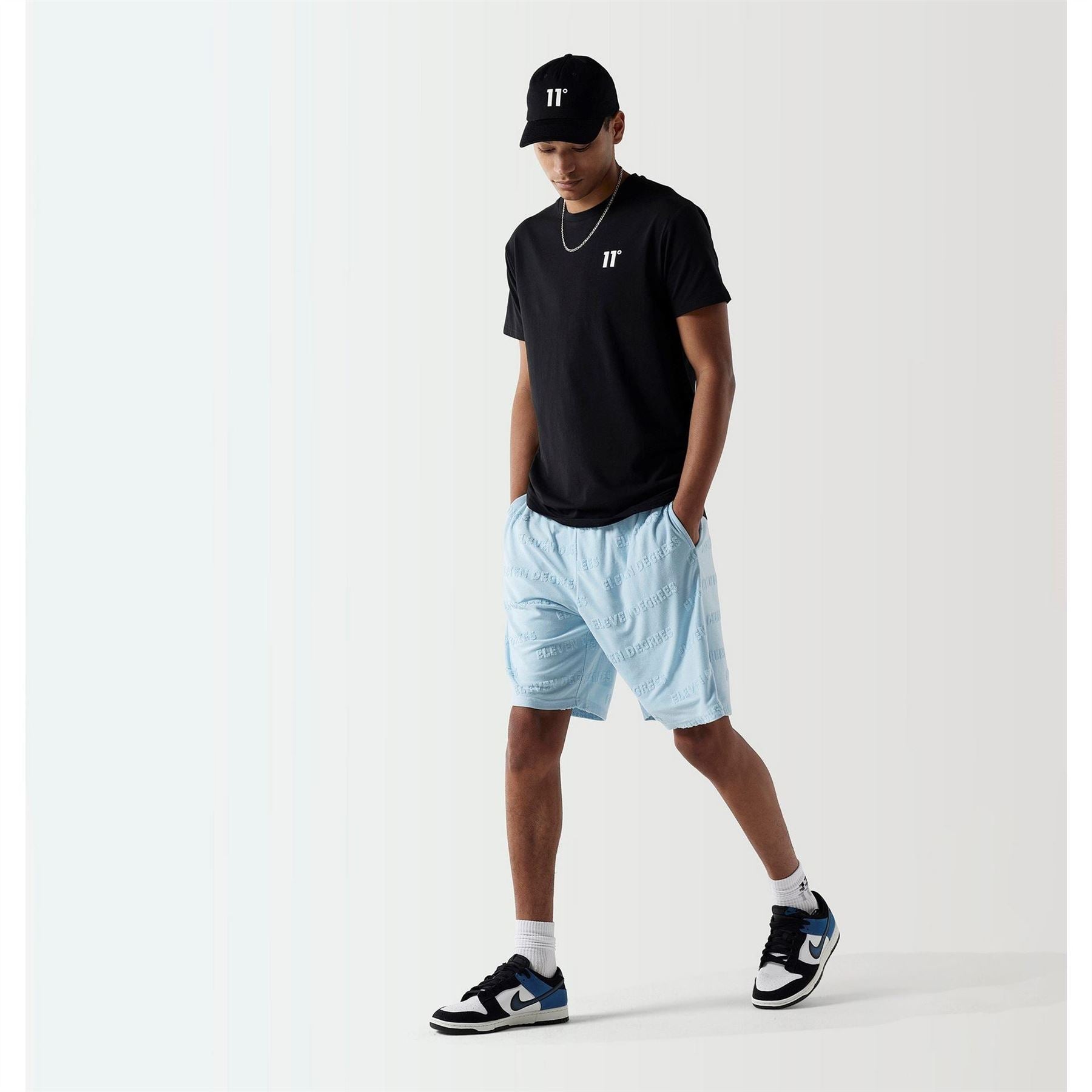 11 Degrees Mens Embossed Towelling Shorts