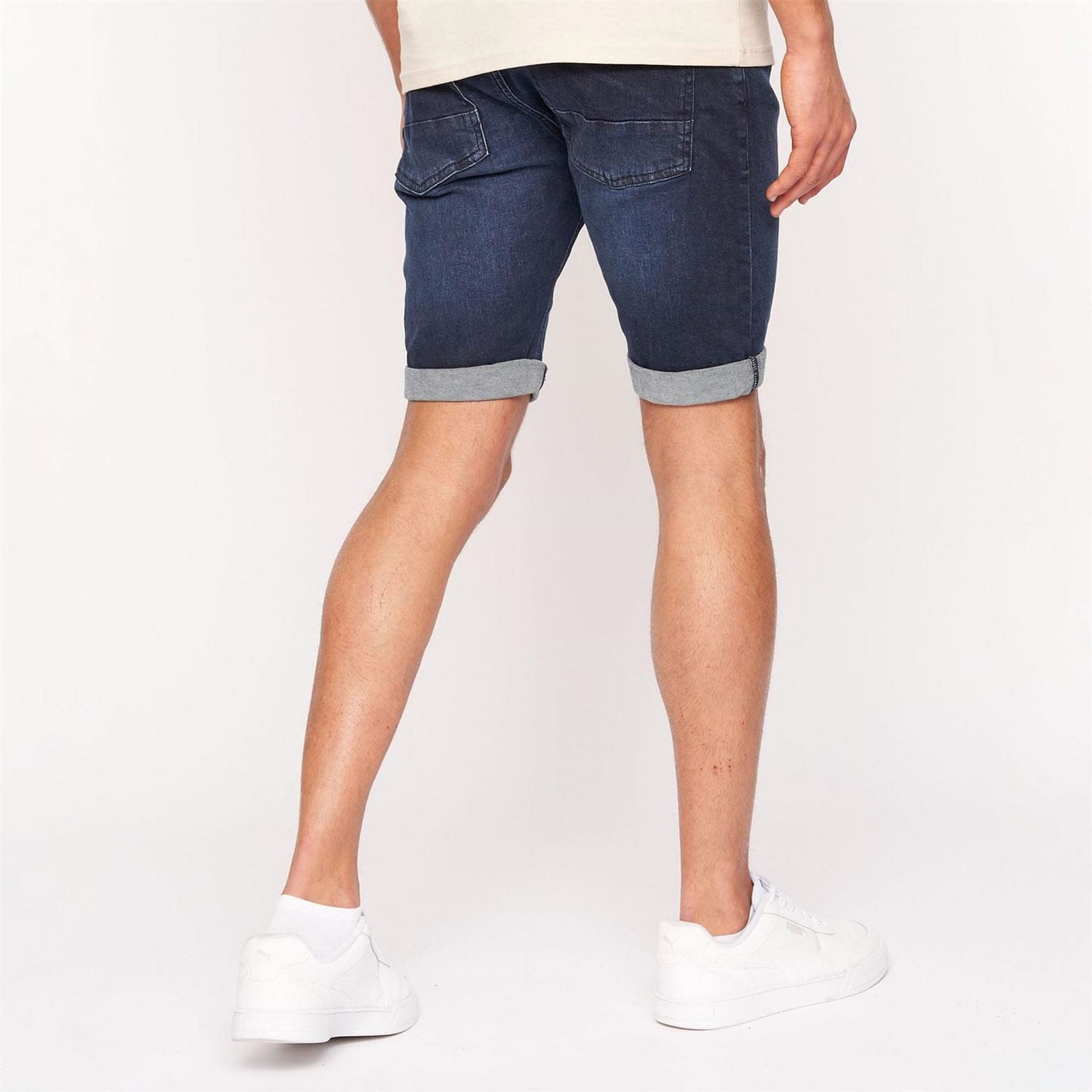 Crosshatch Denim Shorts