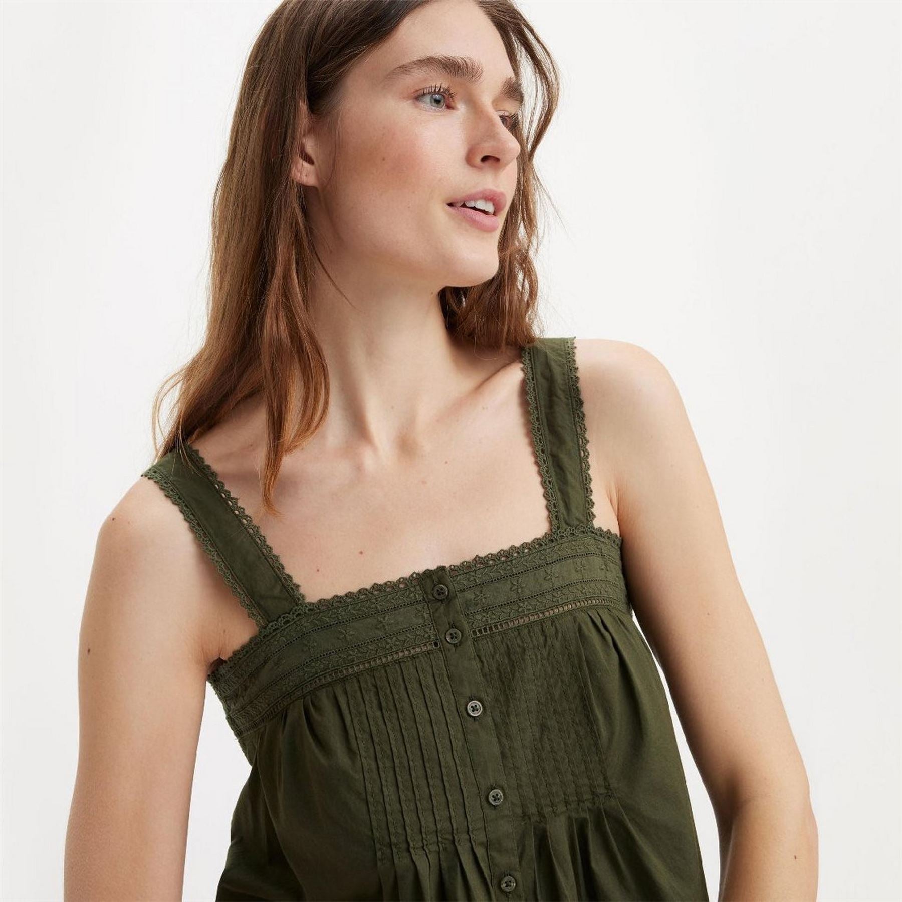 Levis Cici Lace Detail Square Neck Camisole Tank