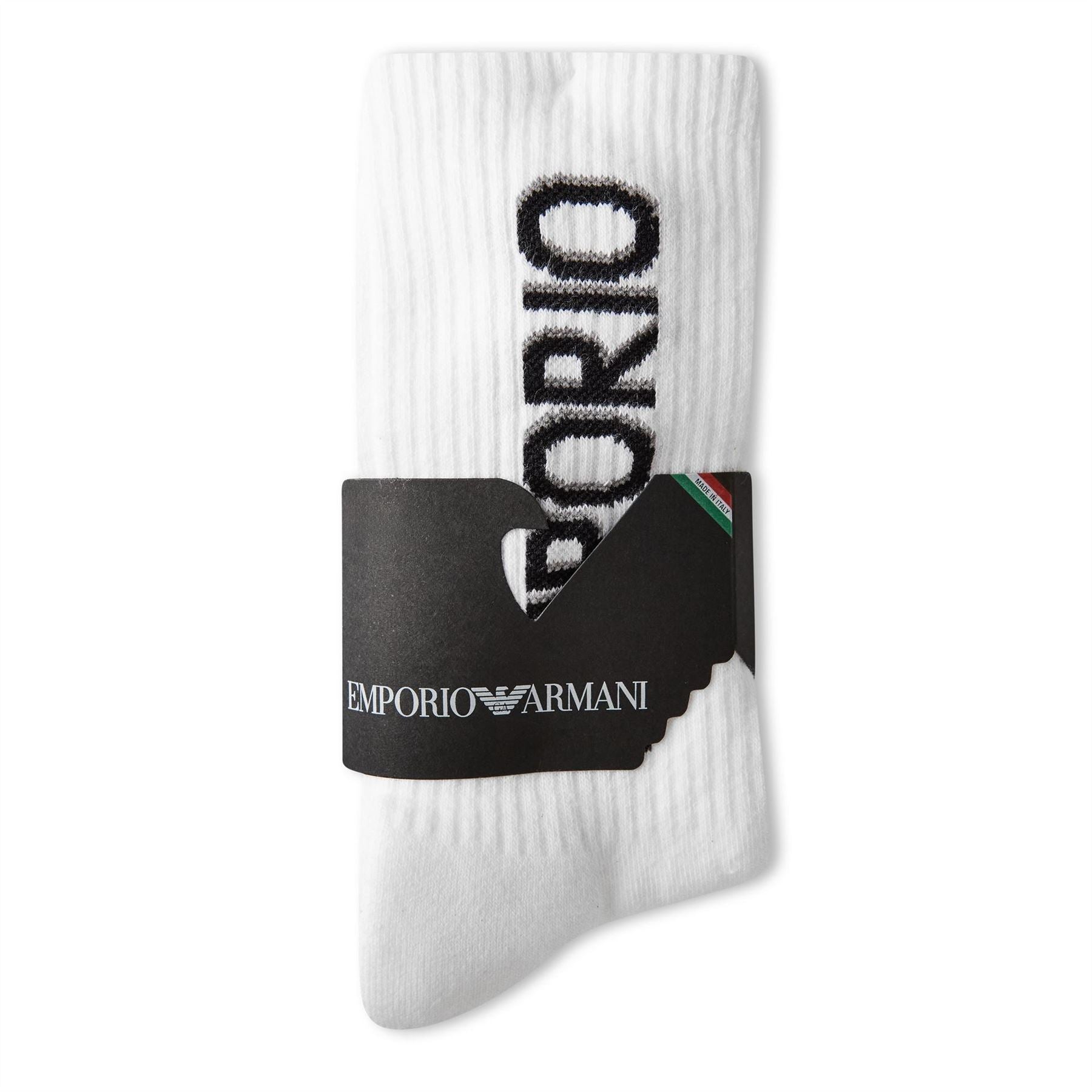Emporio Armani Knit Lettering Crew Socks