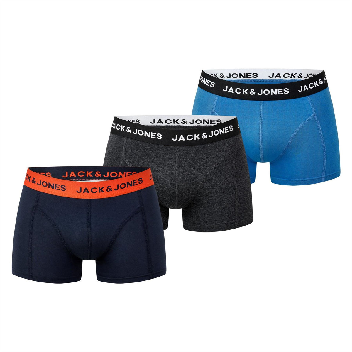 Jack and Jones Basic Simple Cotton Low Rise Trunks 3 Pack