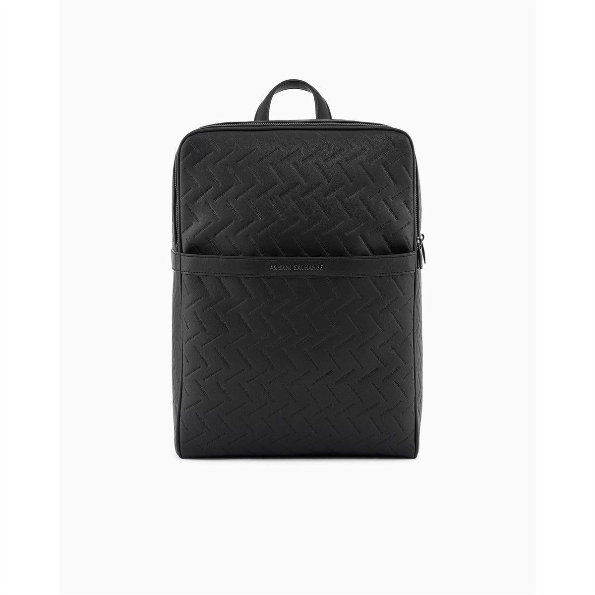 Armani Exchange All Over Logo Faux Leather Backpack