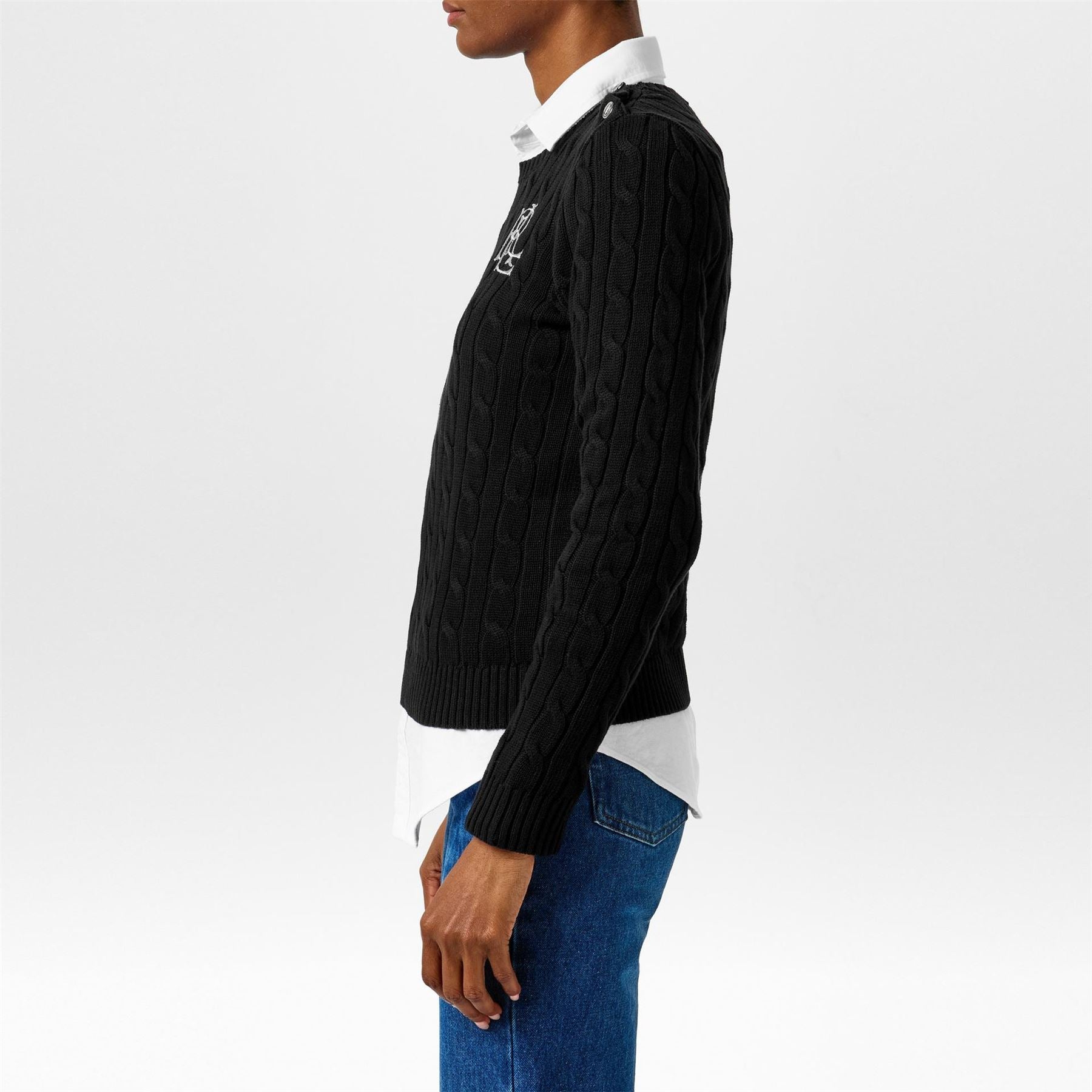 Lauren by Ralph Lauren Trim Cable Knit Jumper