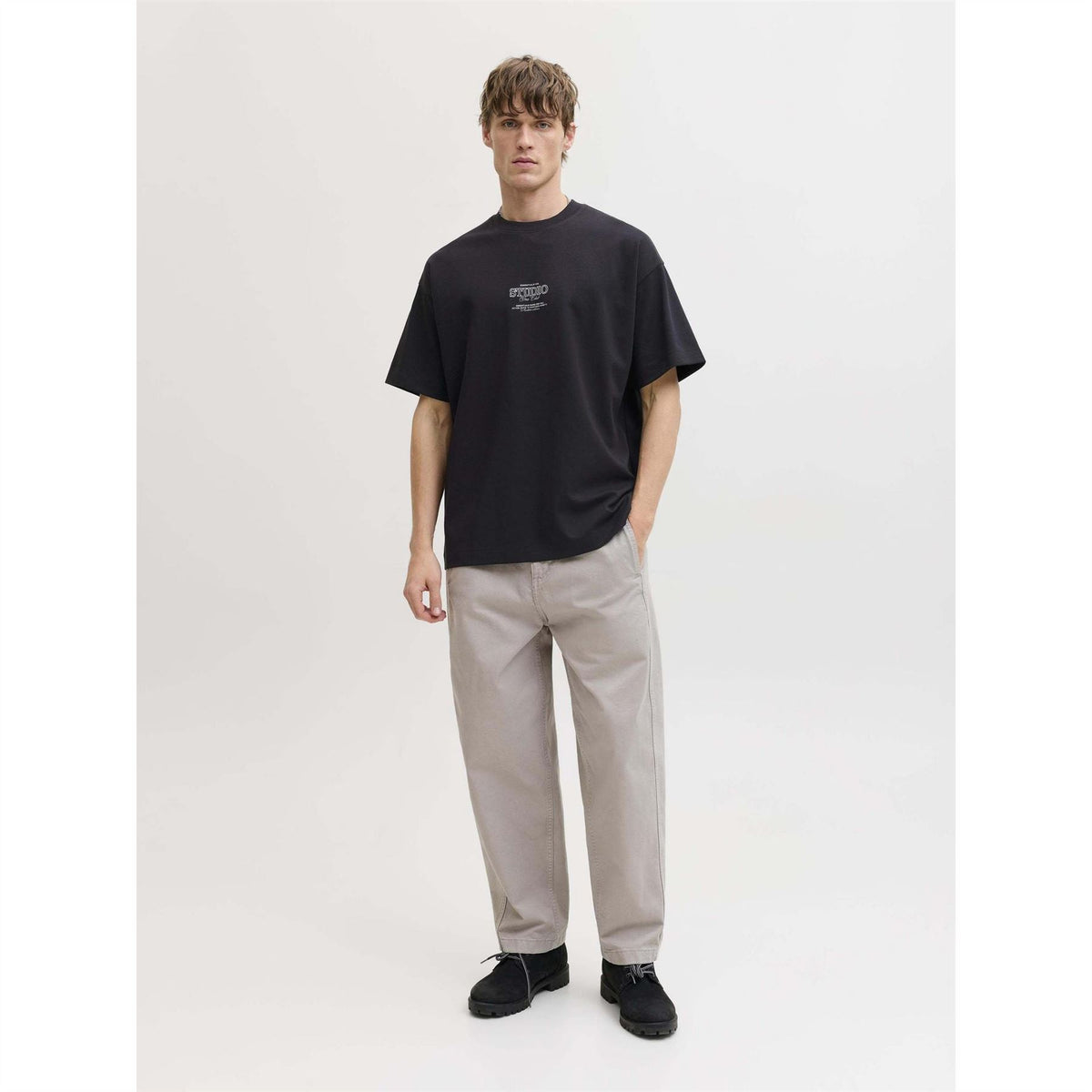 Jack and Jones Jjebarron Studio Cotton Oversized Fit T-Shirt