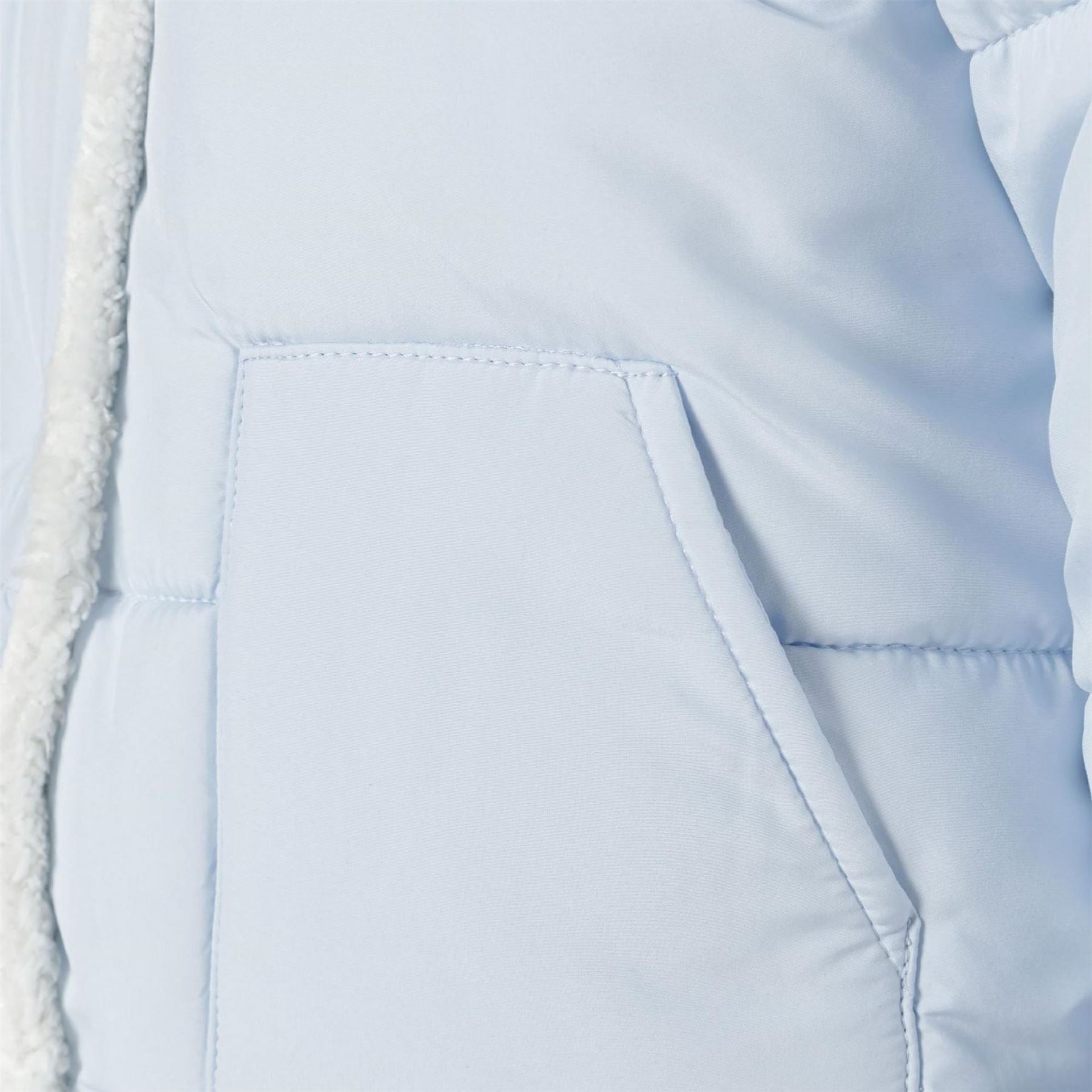 Minoti Baby Unisex Padded Jacket With Faux Fur Trim Light Blue