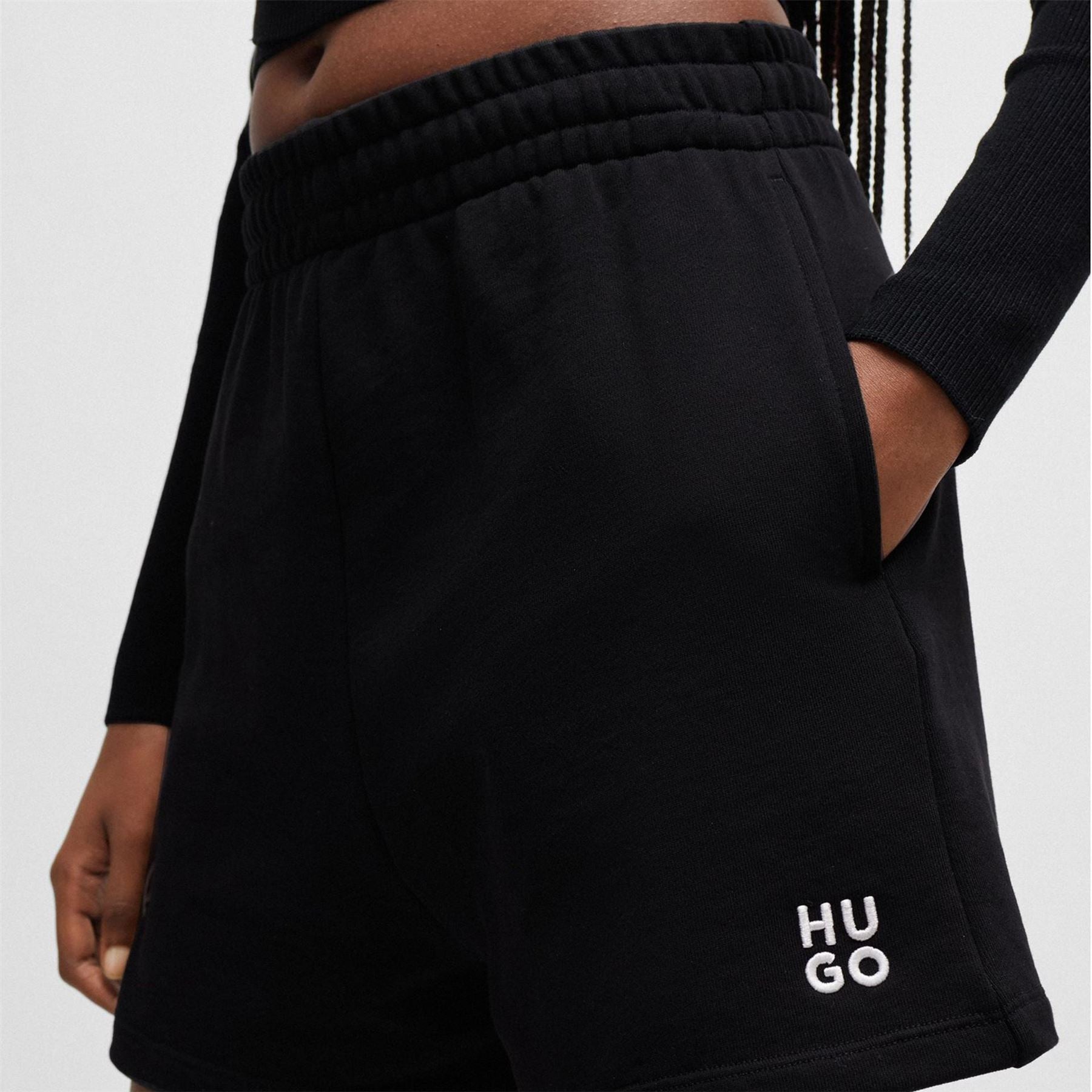 Hugo Solid Sweat Shorts with Elasticated Waistband
