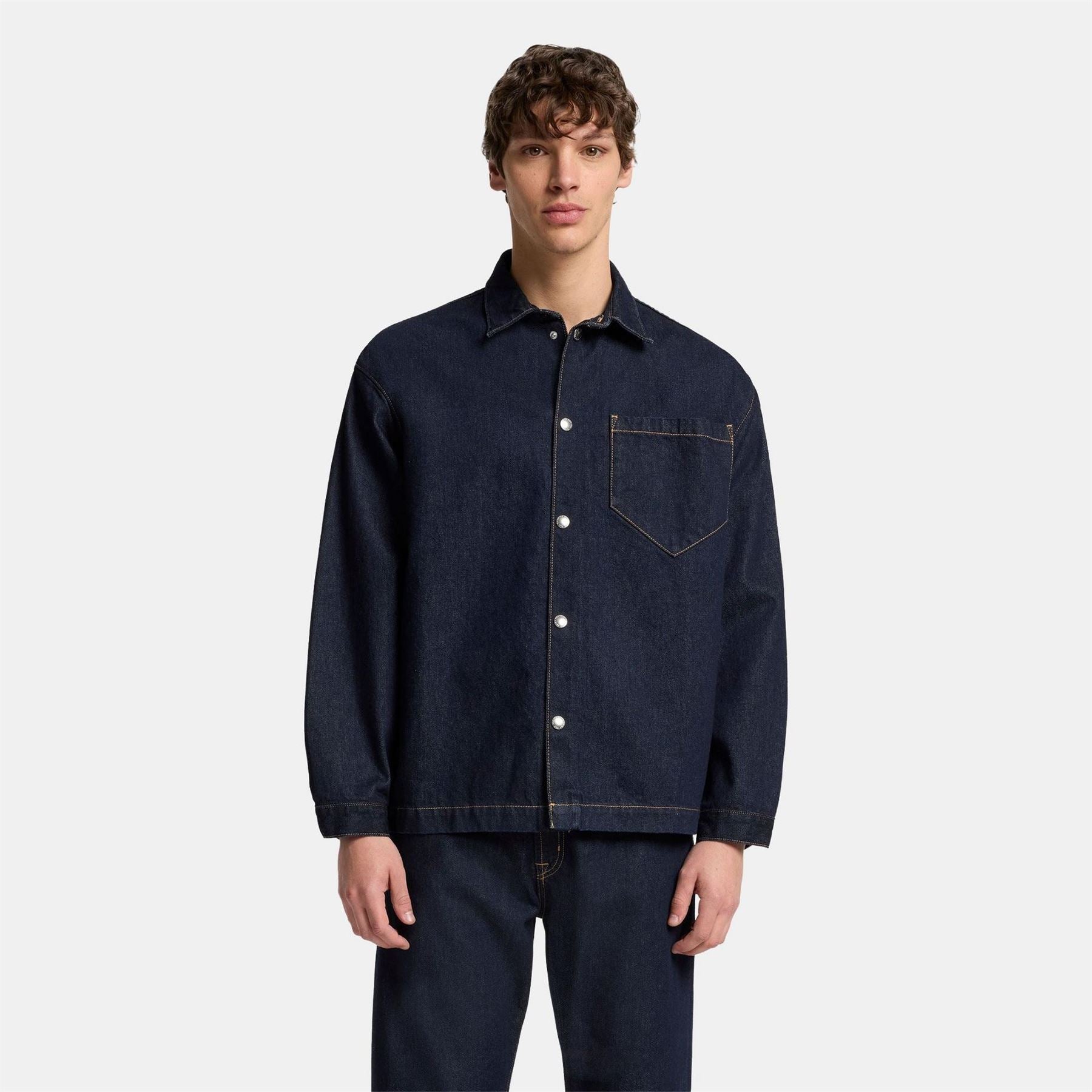 7 For All Mankind Solid Patterned Snap Button Chest Pocket Overshirt