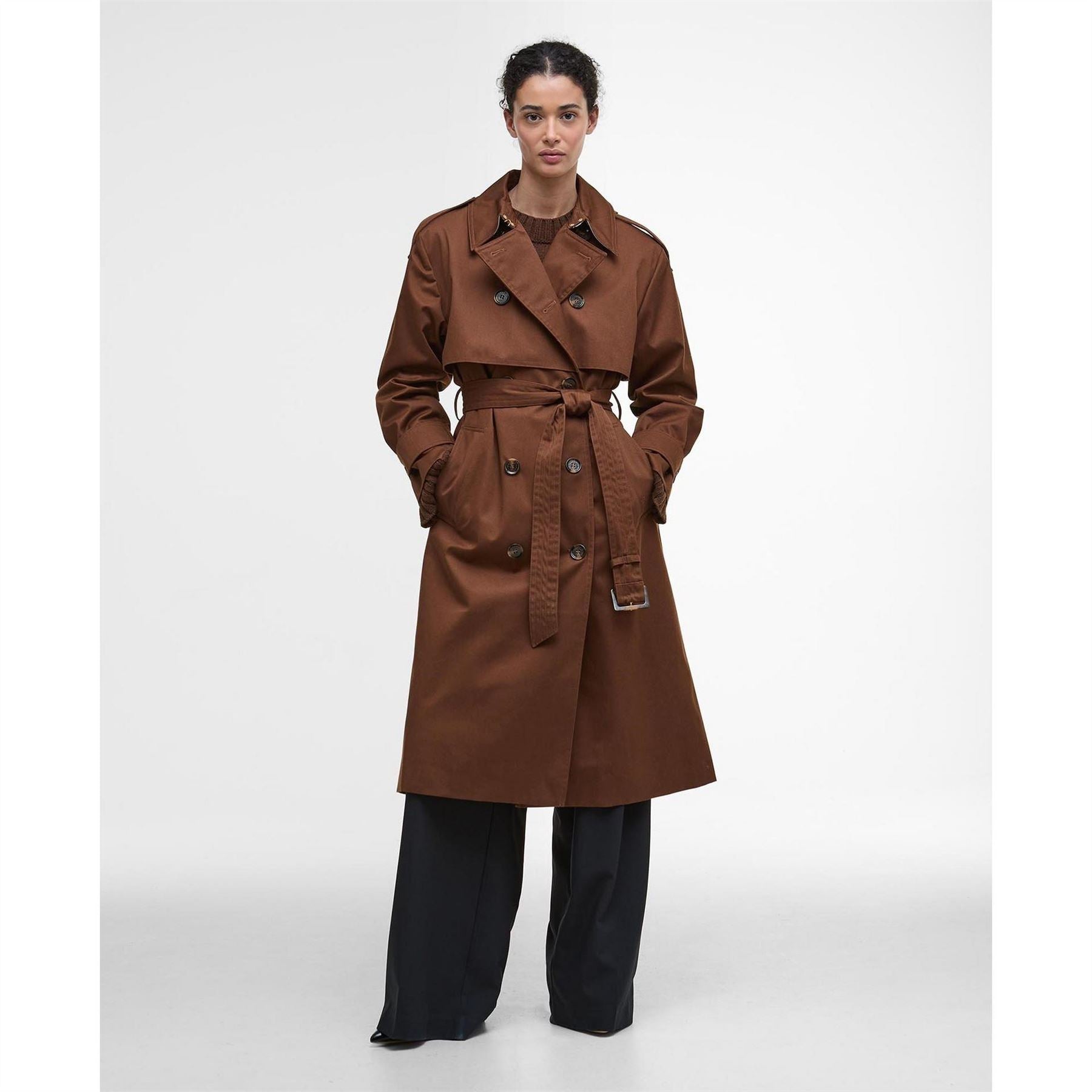 Barbour Aoife Showerproof Double Breasted Long Sleeve Rain Anorak
