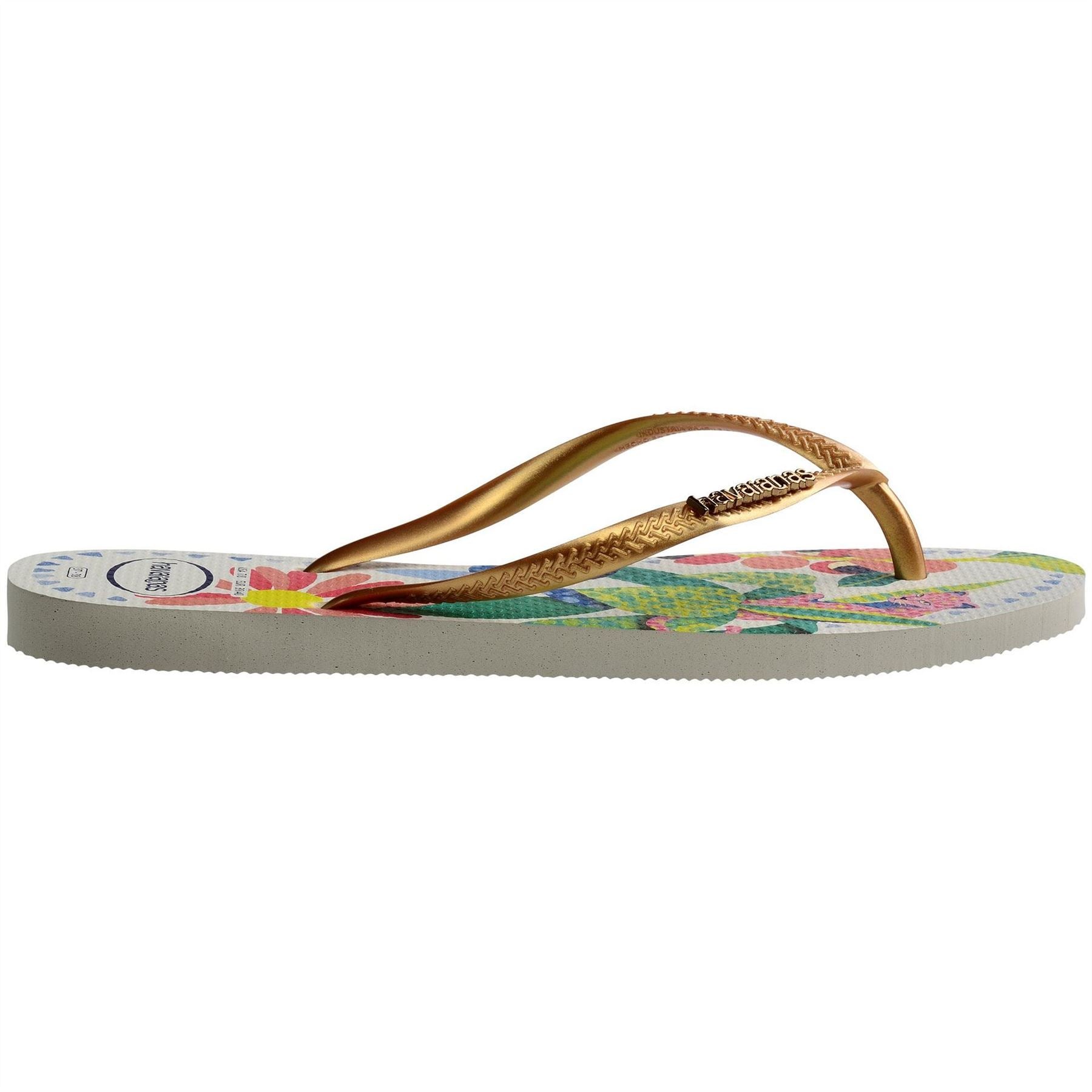 Havaianas Womens Hav. Slim Tropical White Blue 37 38 Flip Flops