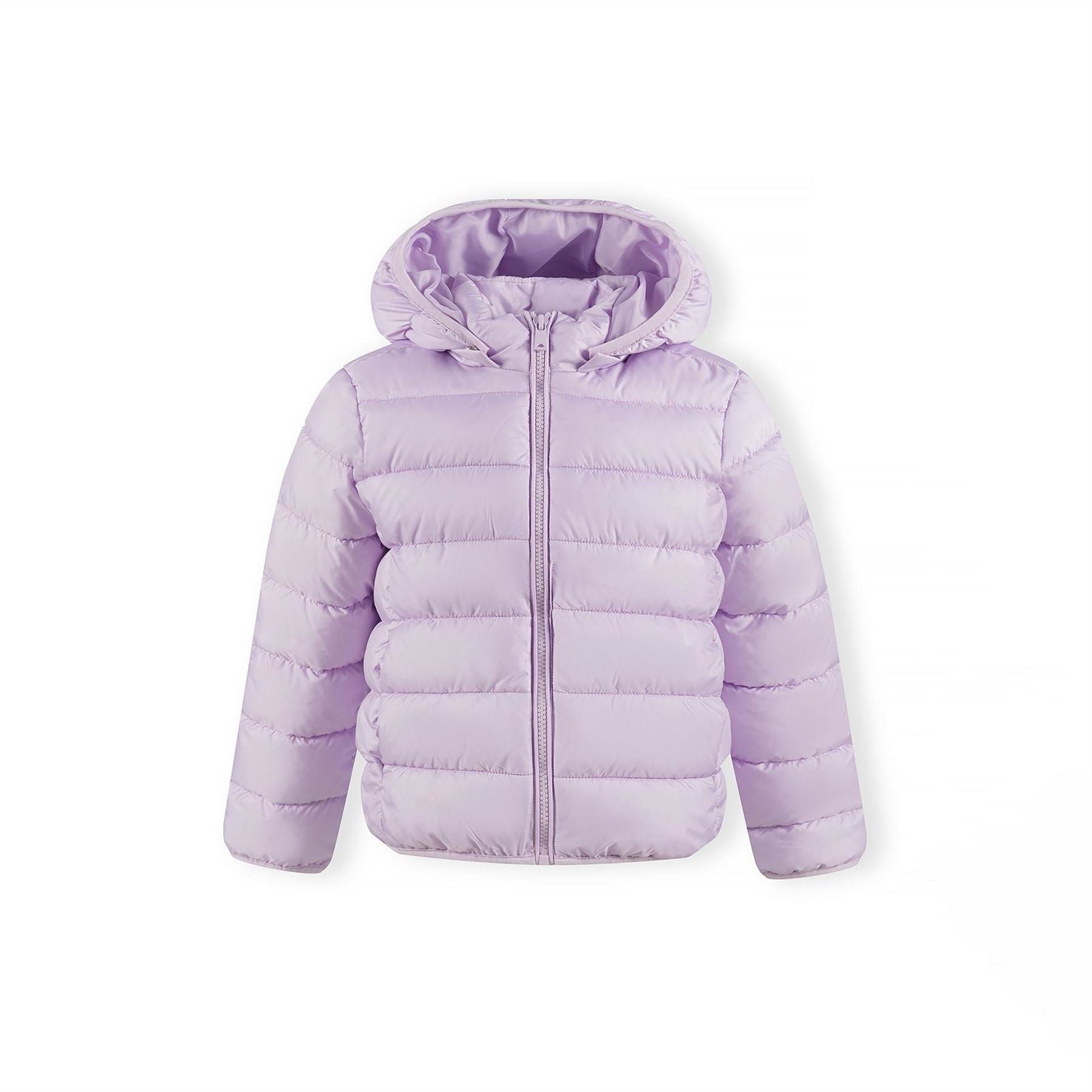Minoti Girls Quilted Jacket Detachable Hood Lilac