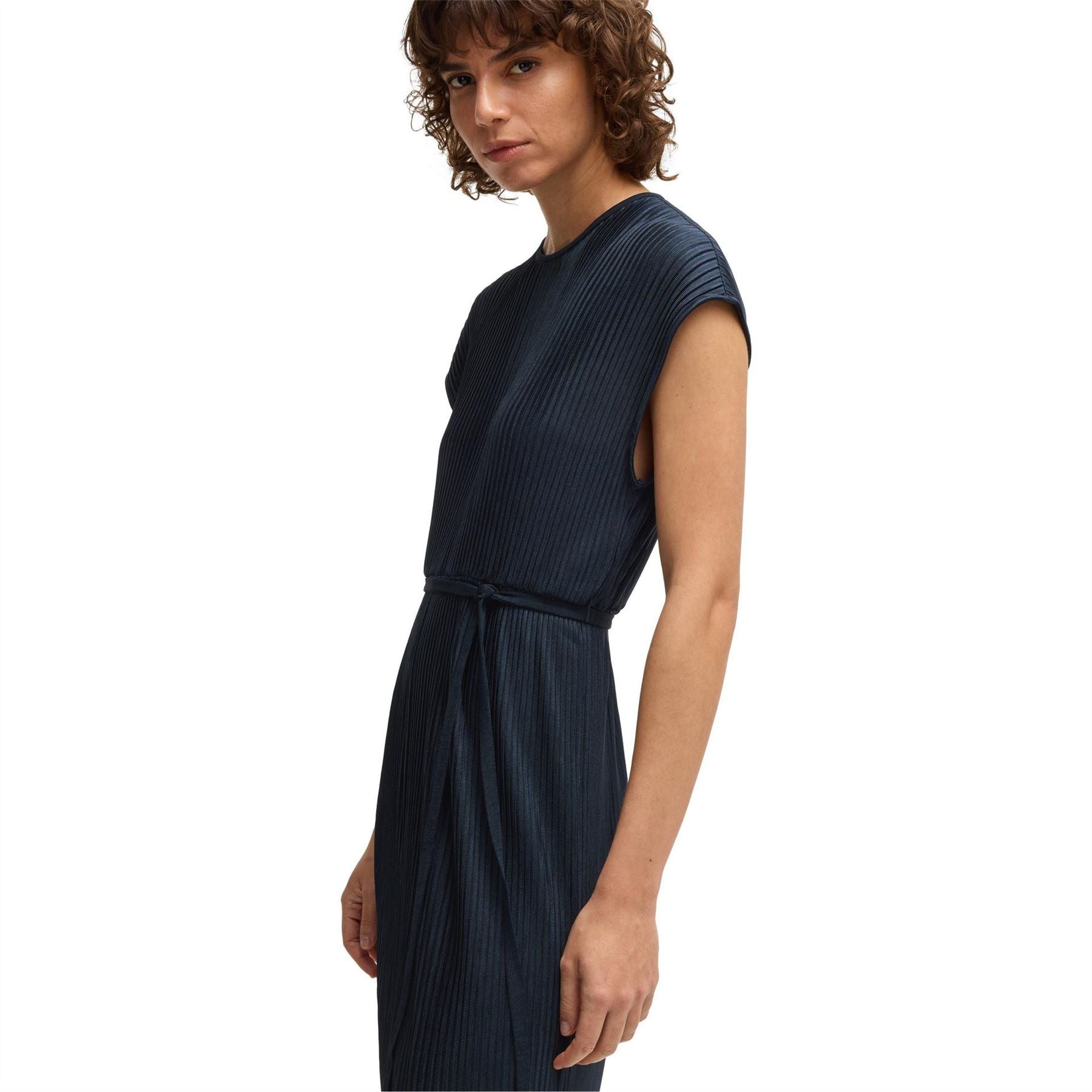 Boss Emaura Crew Neck Short Sleeve Midi Dress