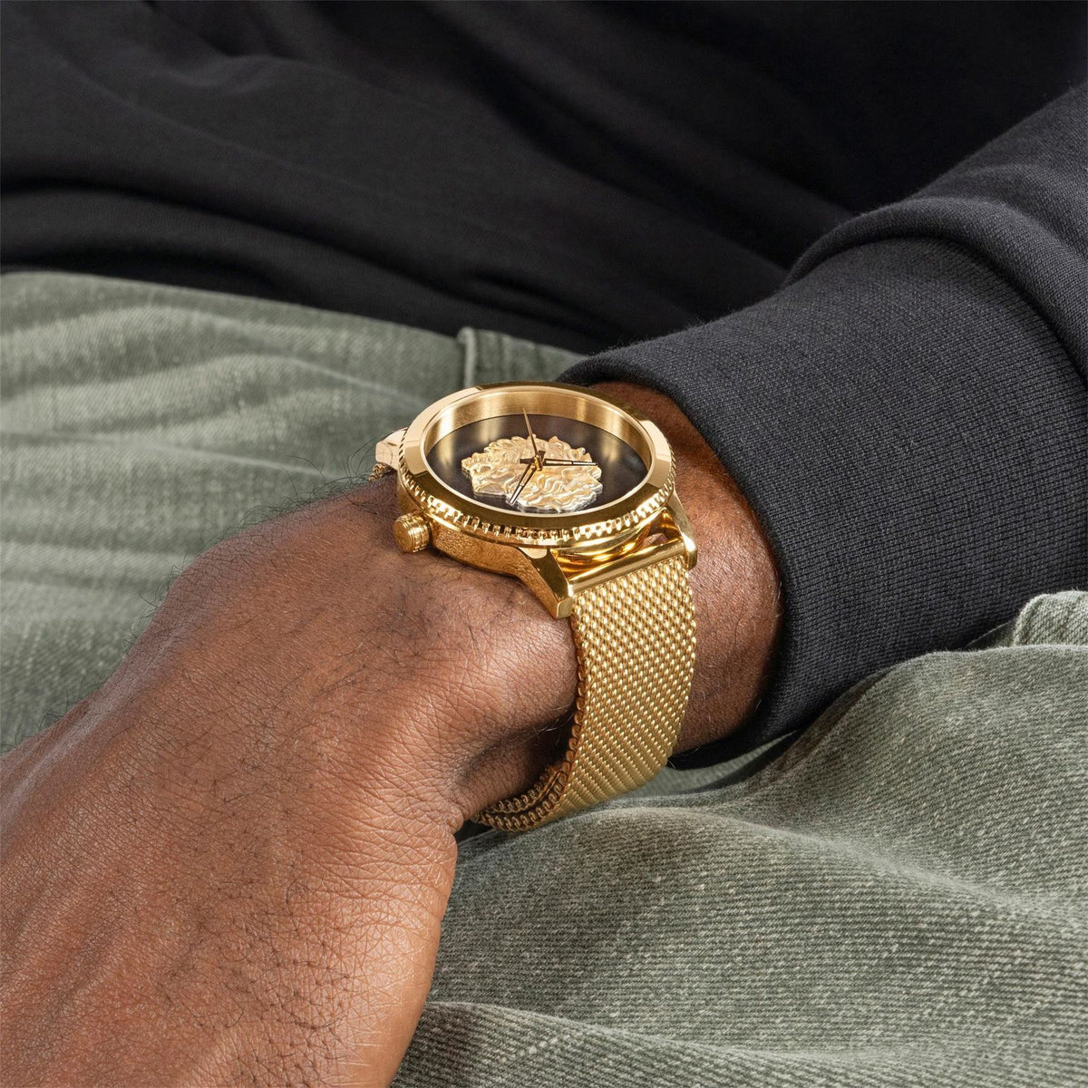 Guess Stainless Steel Mesh Analogue Quartz Watch
