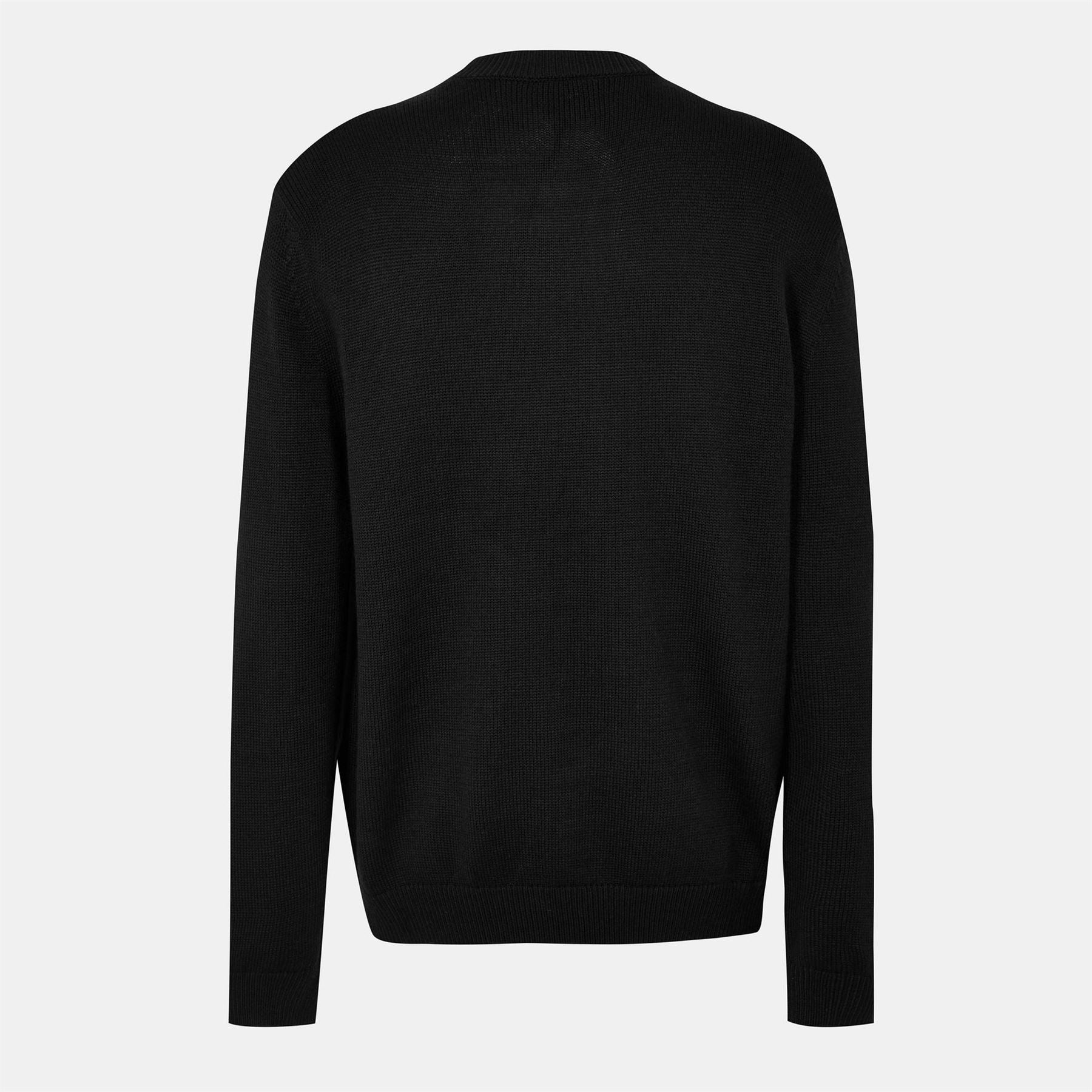Armani Exchange Exchange Crew Neck Ribbed Collar Long Sleeve Sweater