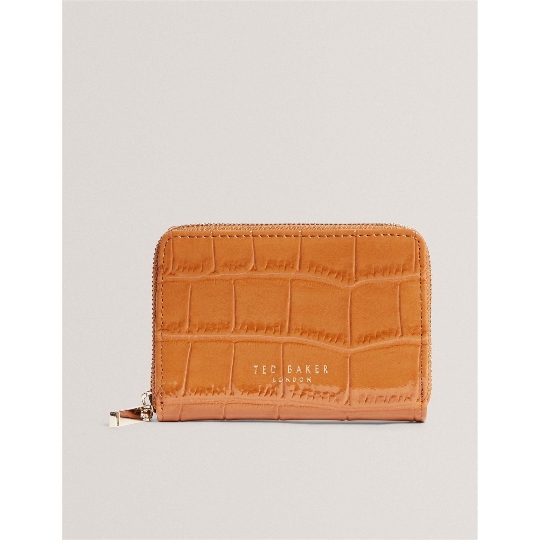 Ted Baker Croc Zip Around Wallet with Embossed Logo