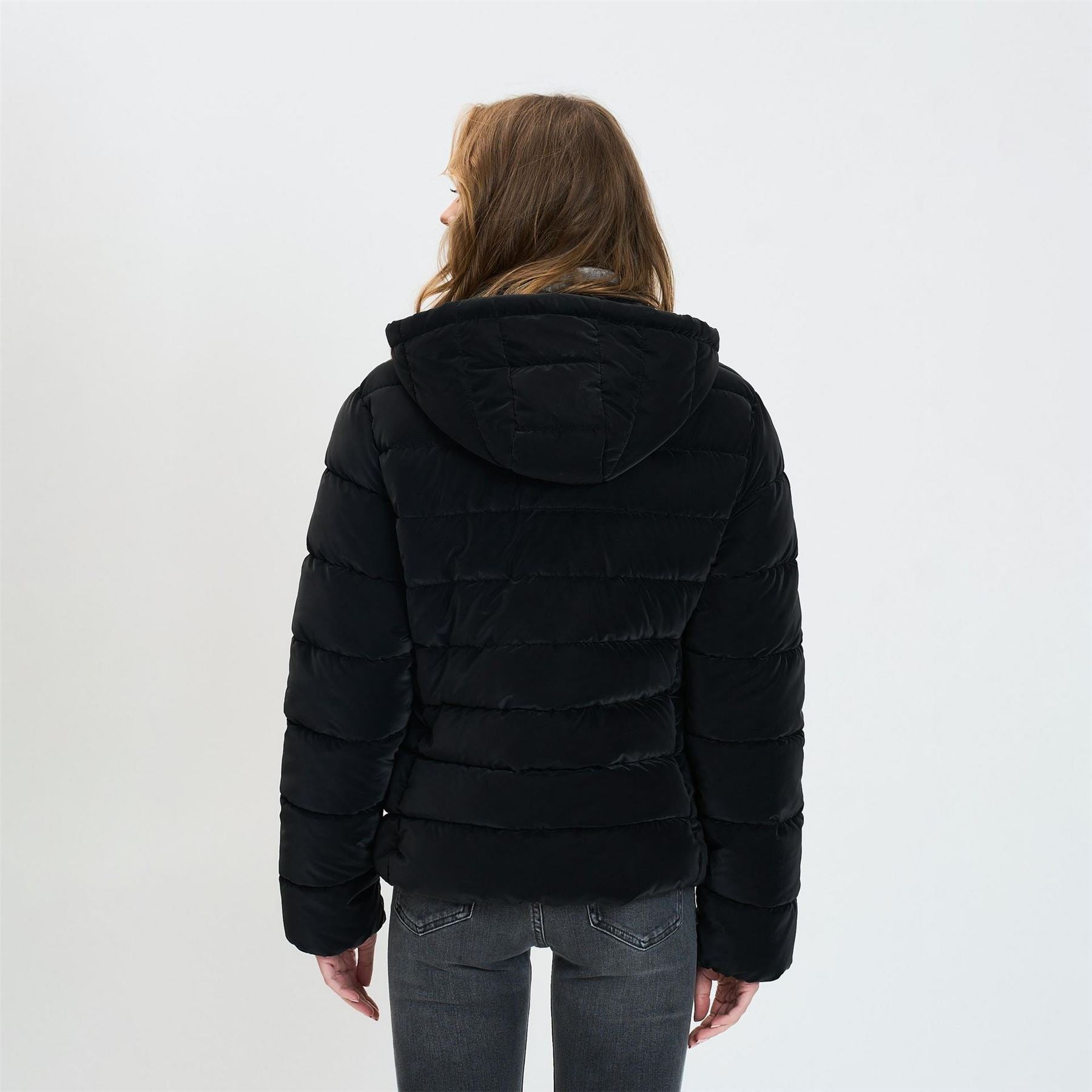 Minoti Women Velvet Feel Padded Jacket Black Xs xl