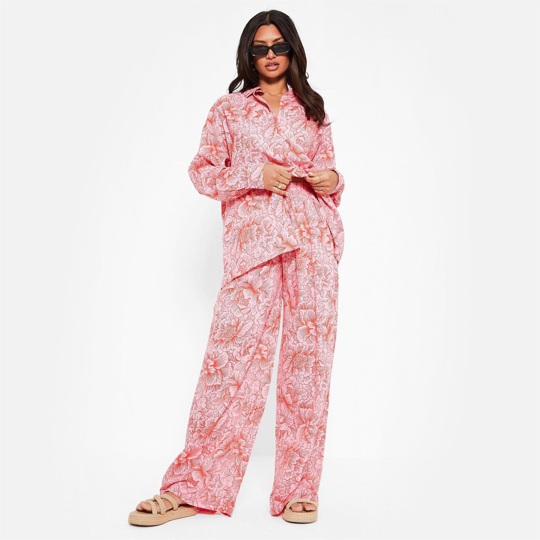 I Saw It First Co Ord Woven Wide Leg Trousers